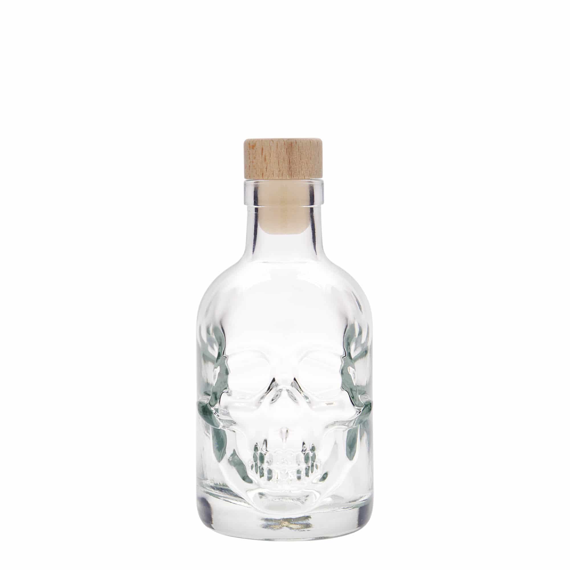 200 ml стъклена бутилка „Череп“, затваряне: коркова тапа