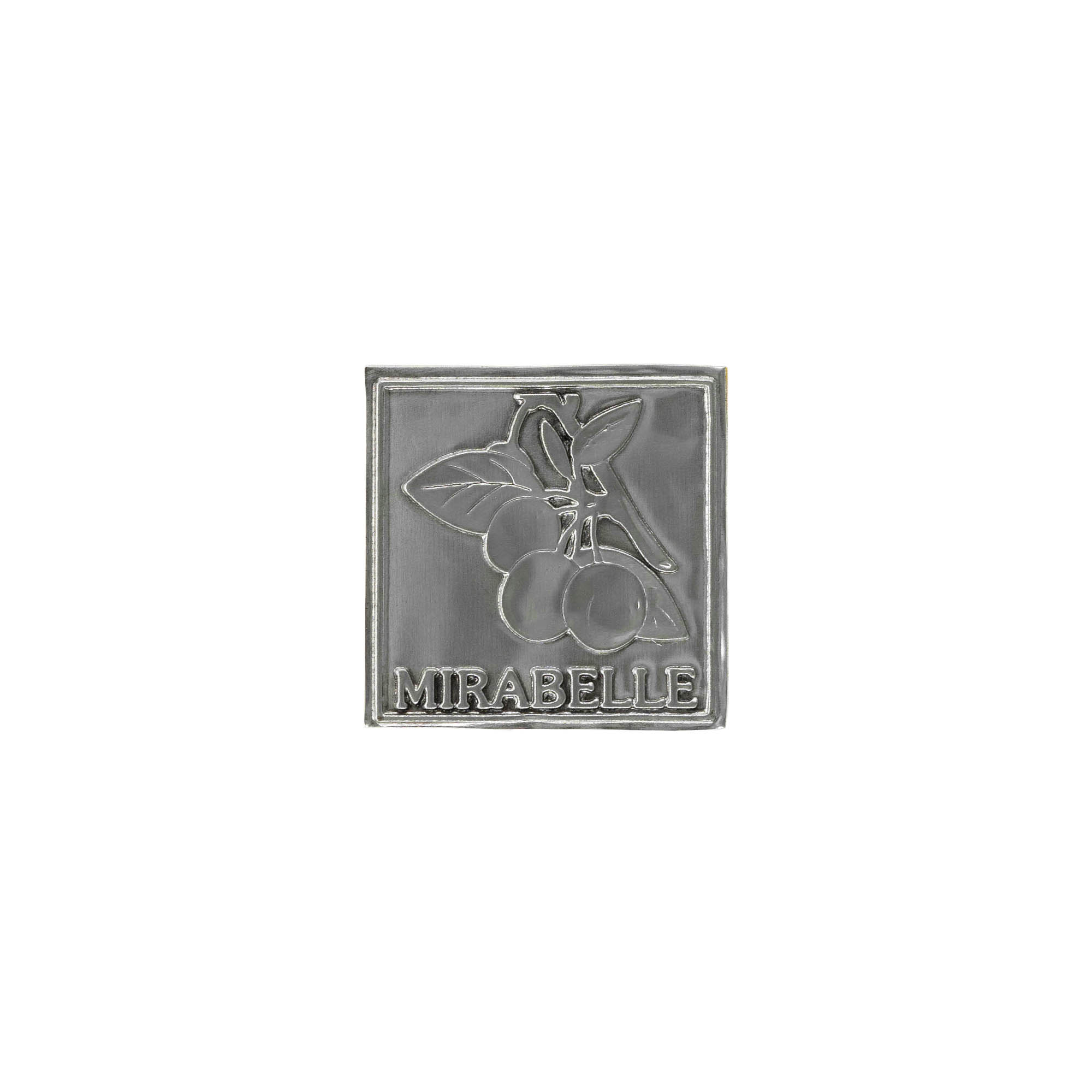 Оловна етикета „Mirabelle“, квадратна, метална, сребриста Оловна етикета „Mirabelle“, квадратна, метална, сребриста