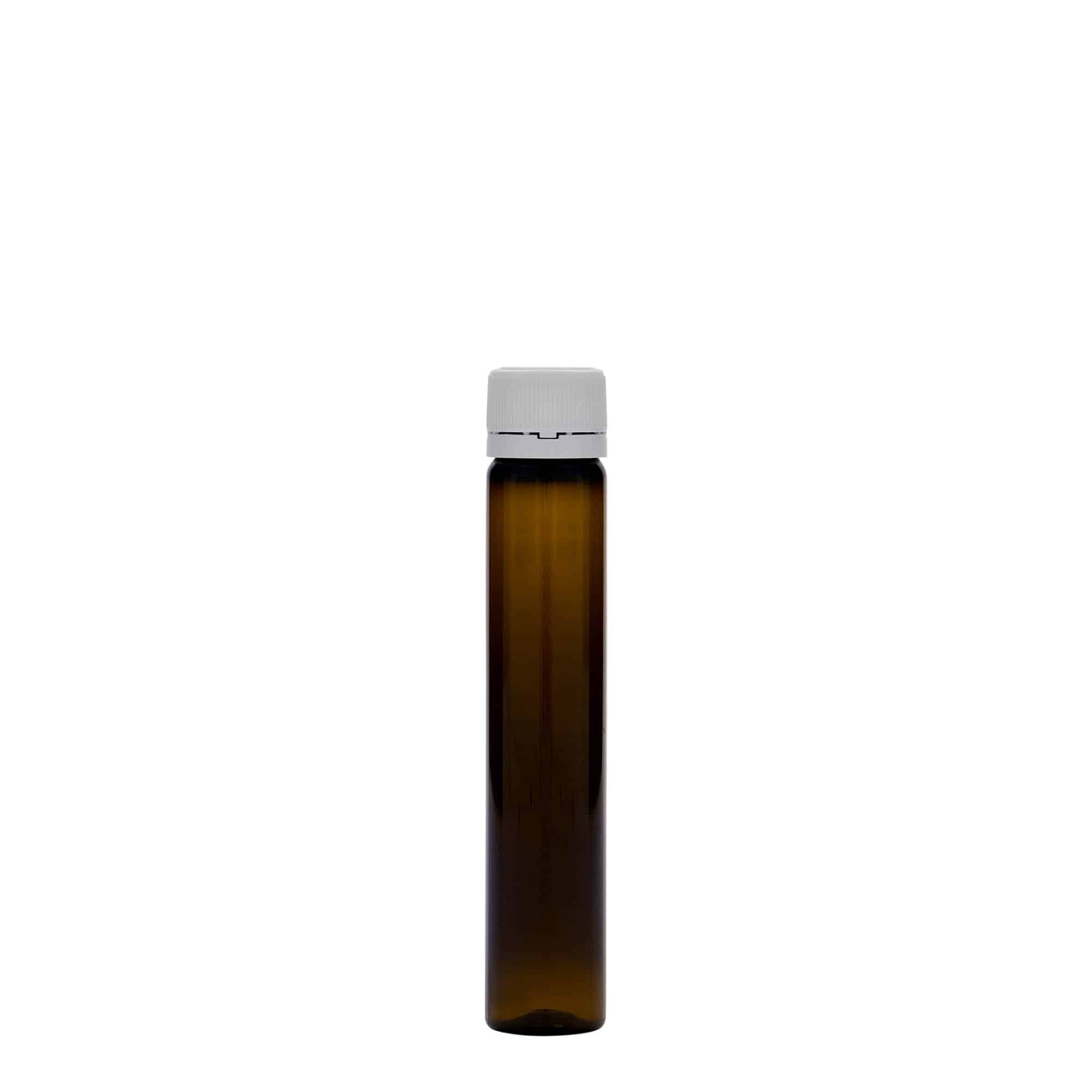 25 ml PET тубичка, пластмаса, кафява, затваряне: винтова капачка