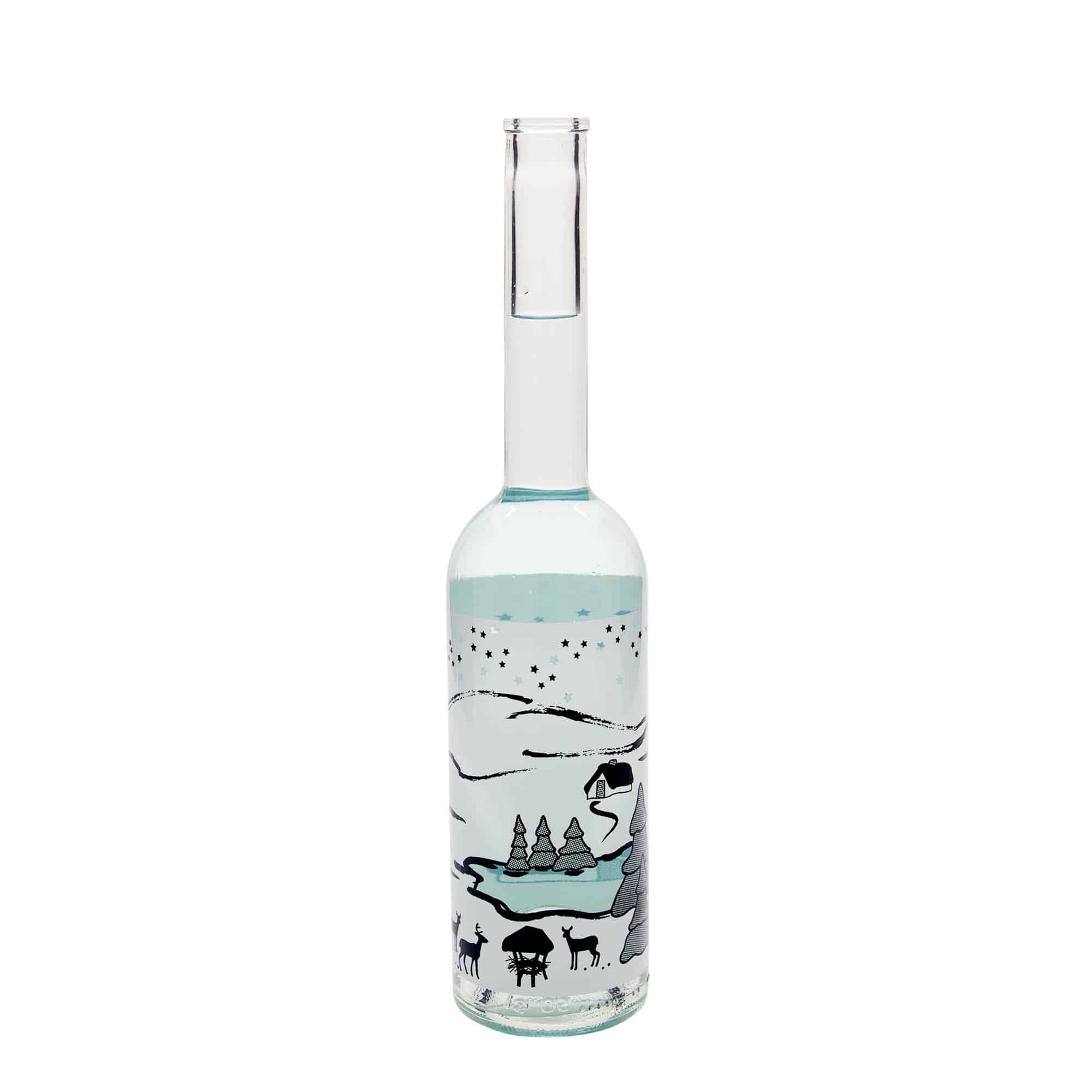 500 ml стъклена бутилка „Опера“, мотив: бяла зимна приказка, затваряне: коркова тапа