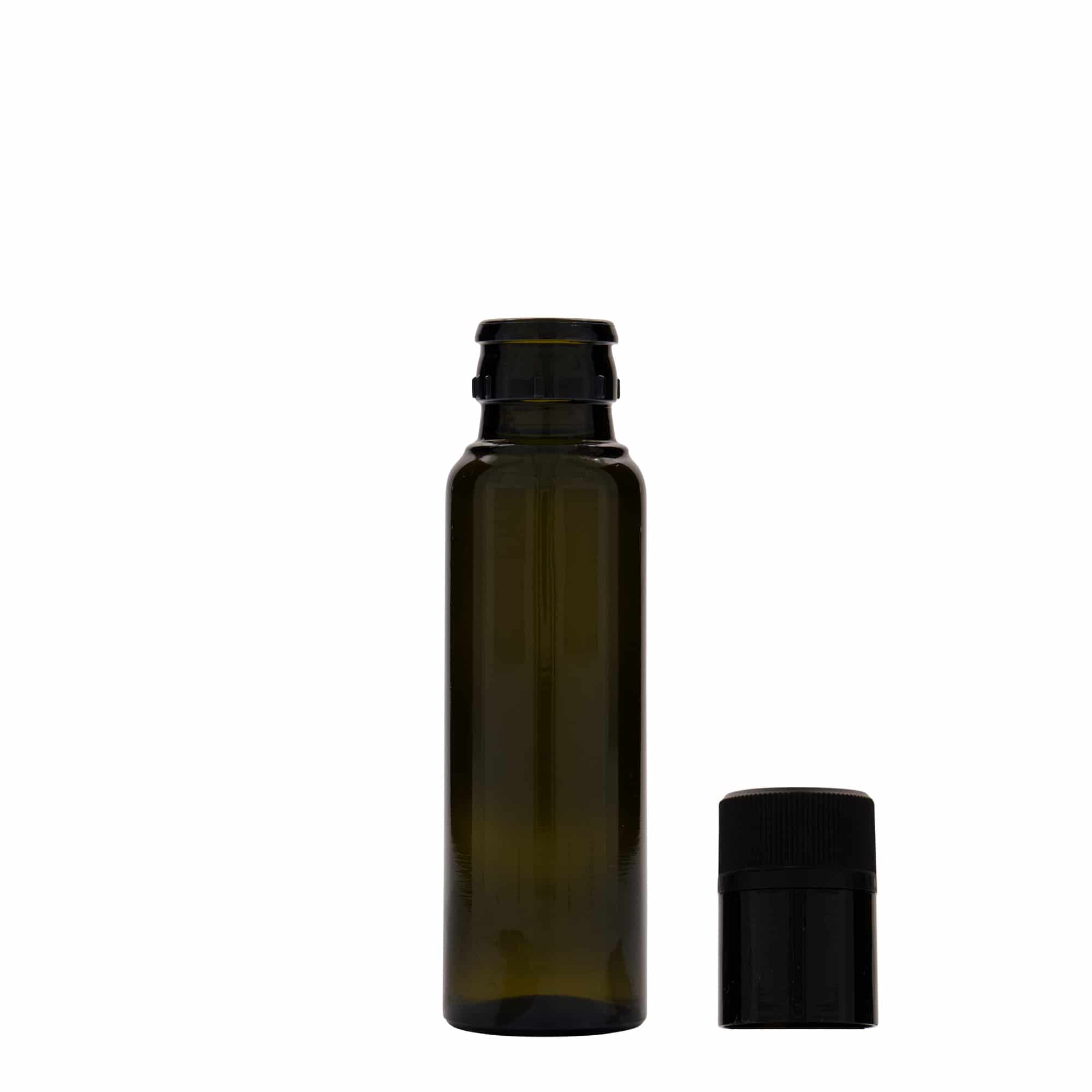 100 ml бутилка за оцет/олио „Willy New“, стъклена, антично зелено, затваряне: без възможност за повторно пълнене