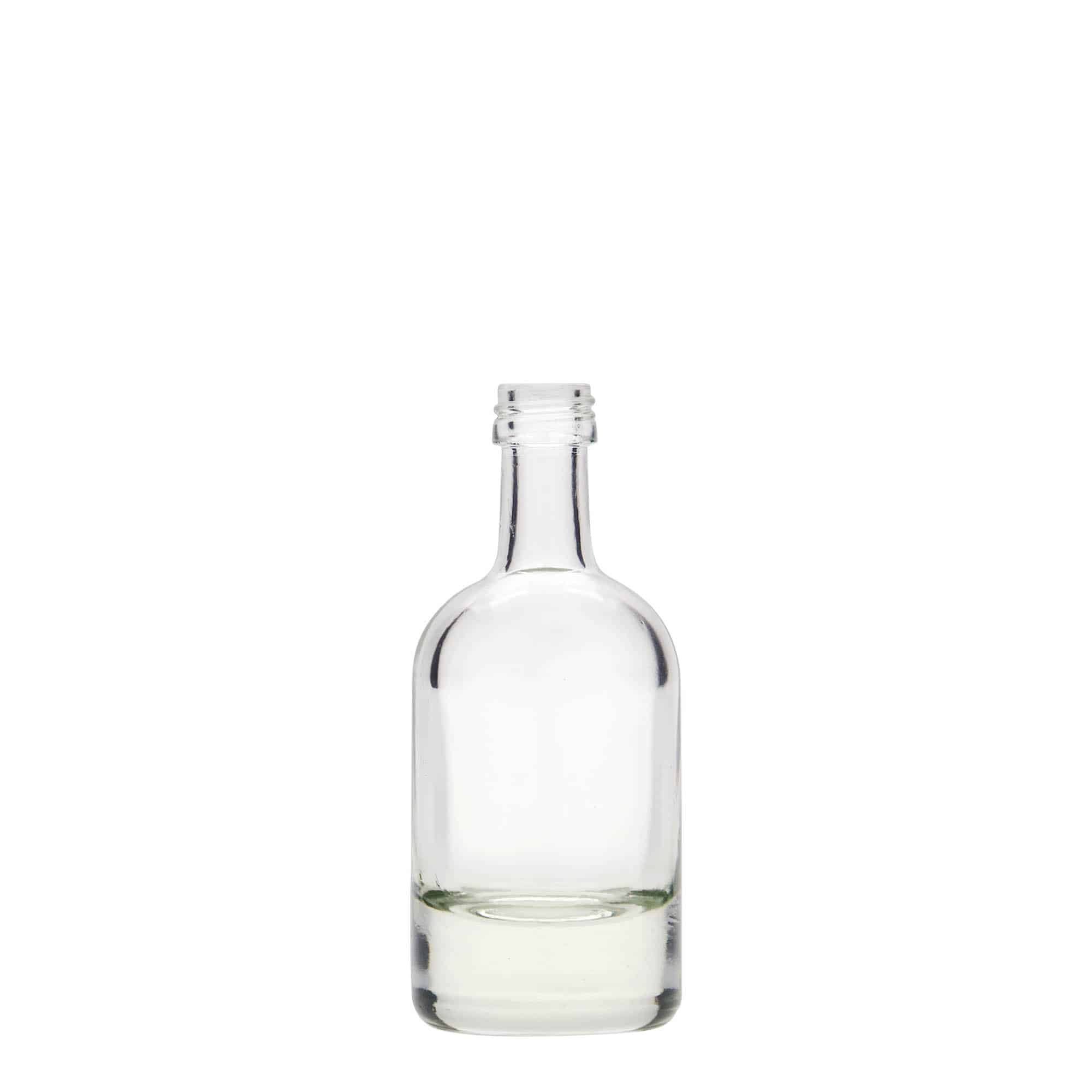 50 ml стъклена бутилка „Linea Uno“, затваряне: капачка PP 18 50 ml стъклена бутилка „Linea Uno“, затваряне: капачка PP 18