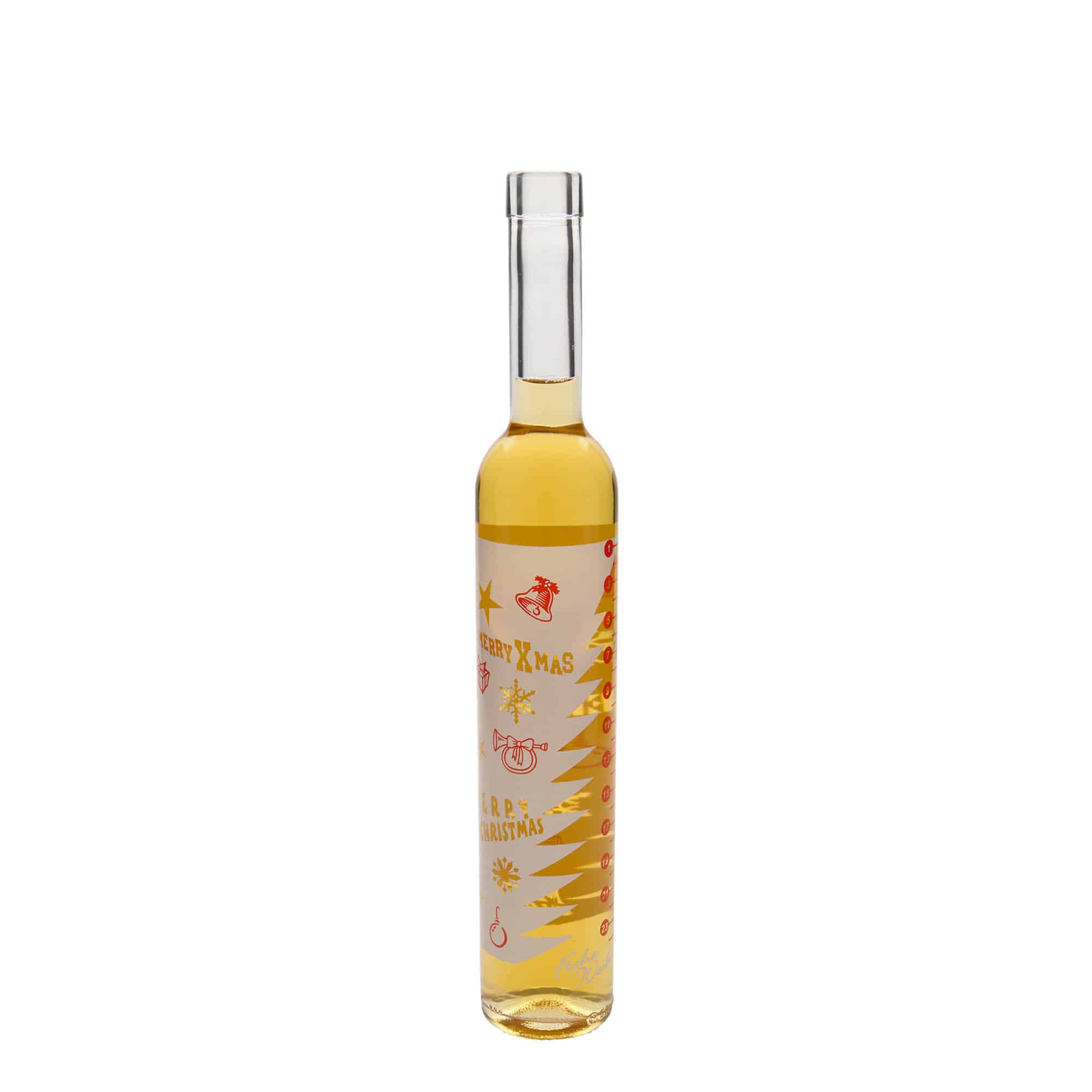 500 ml стъклена бутилка „Maximo“ с щампа „Коледен календар“, затваряне: коркова тапа