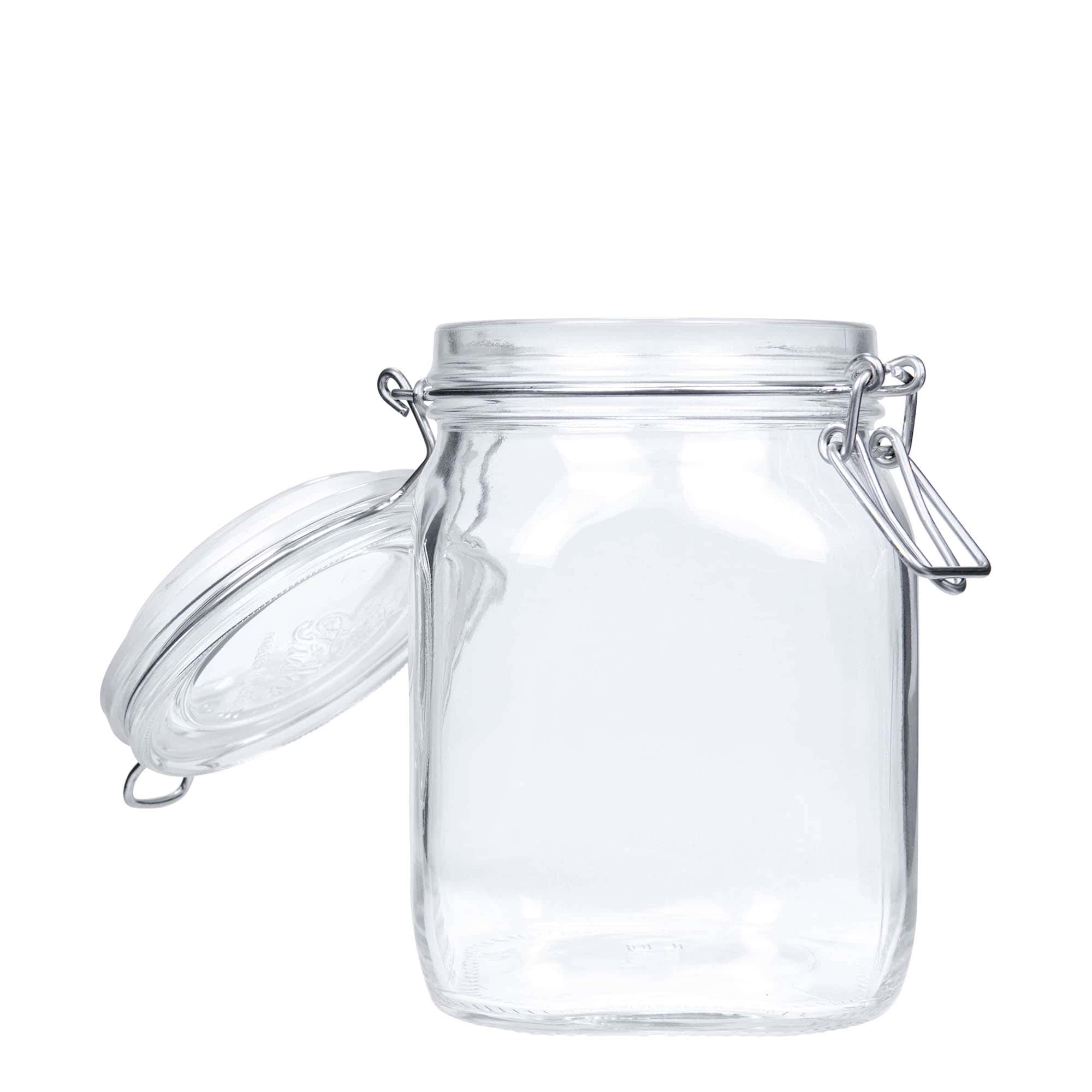 1000 ml буркан с клипс „Fido“, квадратен, затваряне:: капак с клипс