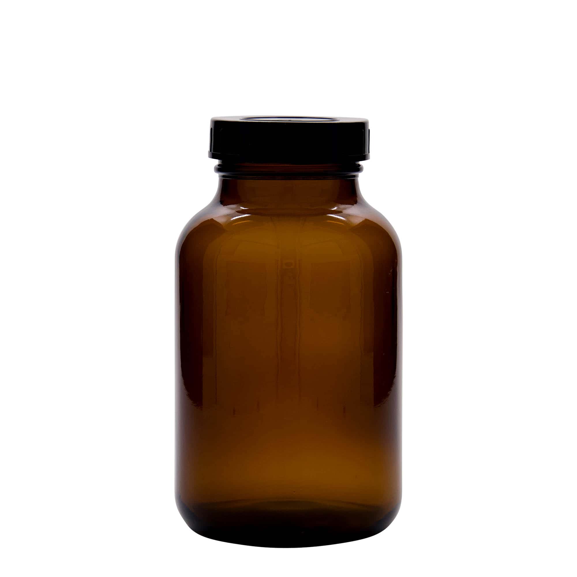 1000 ml буркан с широко гърло, кафяв, затваряне: винтова капачка с резба DIN 68