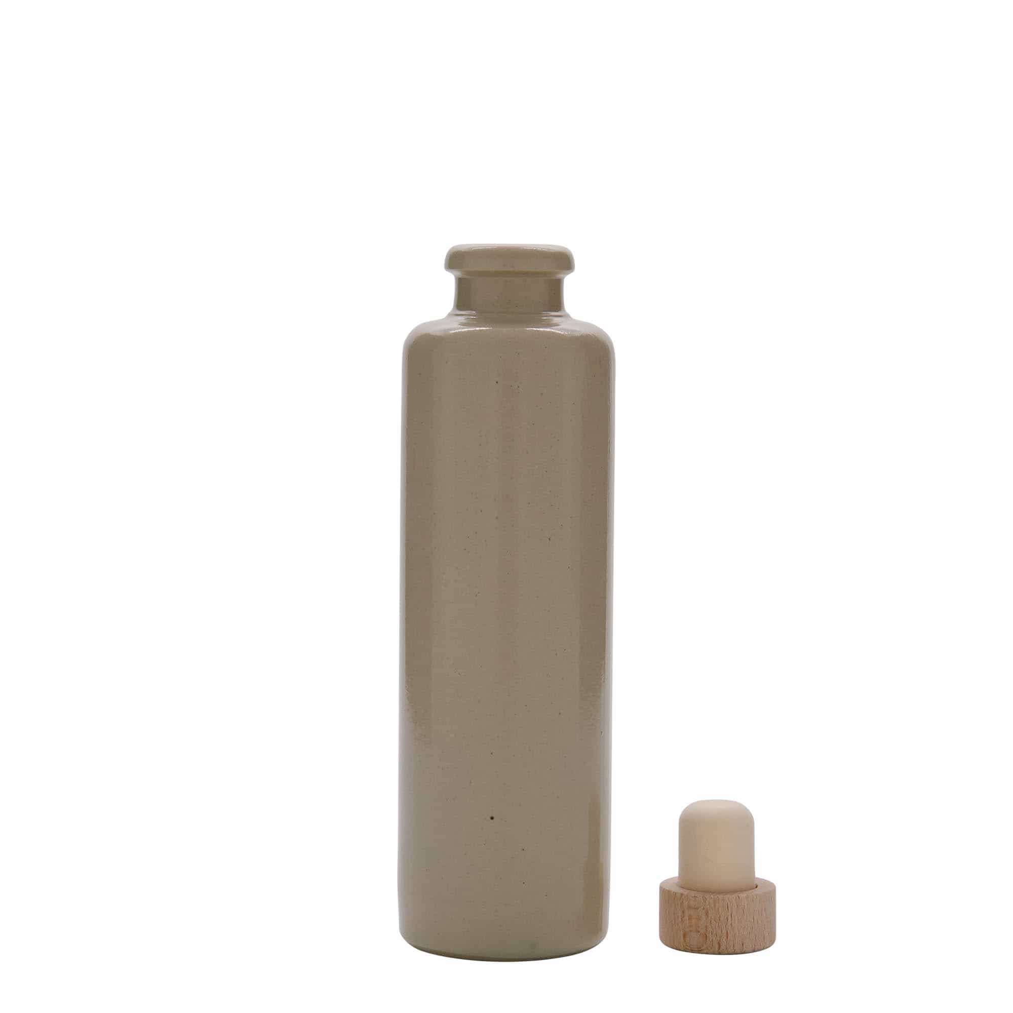 200 ml бутилка, каменна керамика, бежова, затваряне: коркова тапа
