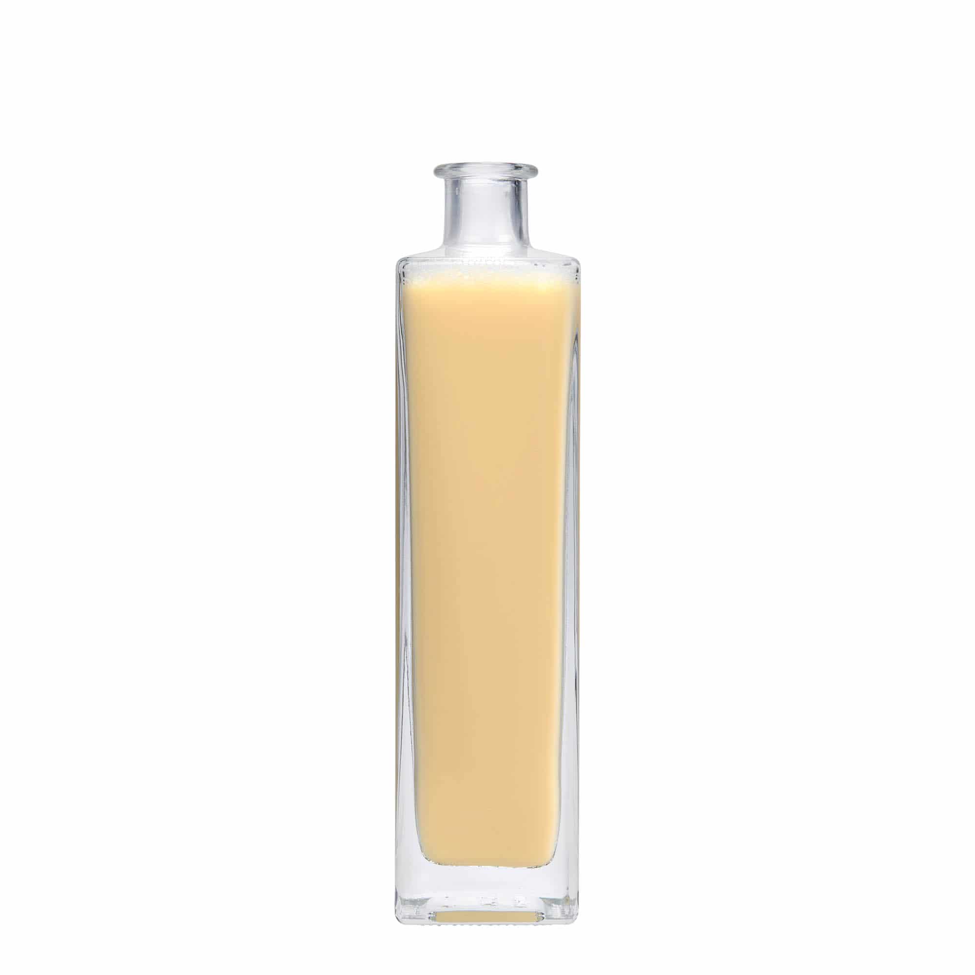 500 ml стъклена бутилка „Rafaello“, квадратна, черна, затваряне: коркова тапа