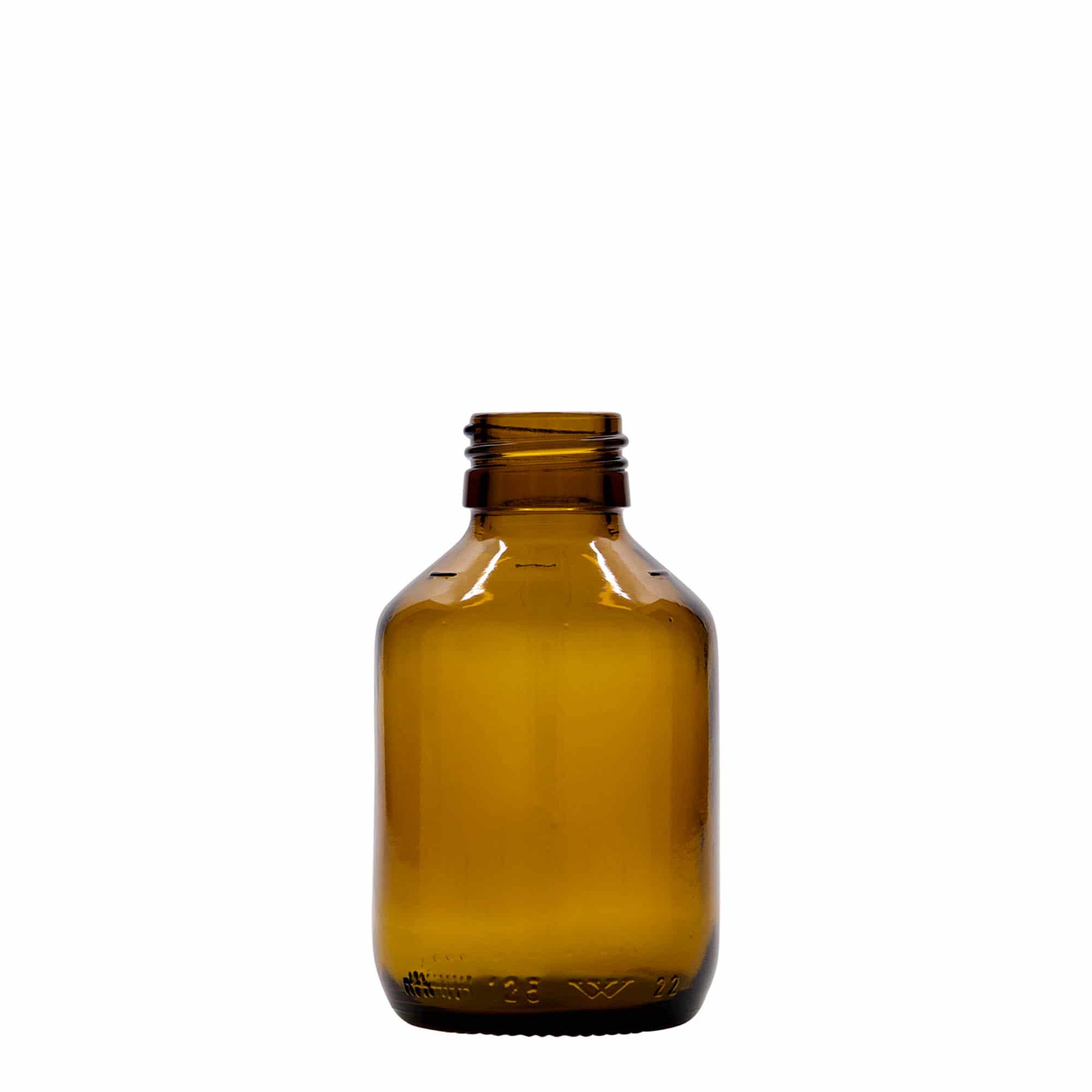125 ml бутилка за лекарства, кафява, стъклена, затваряне: капачка PP 28 125 ml бутилка за лекарства, кафява, стъклена, затваряне: капачка PP 28