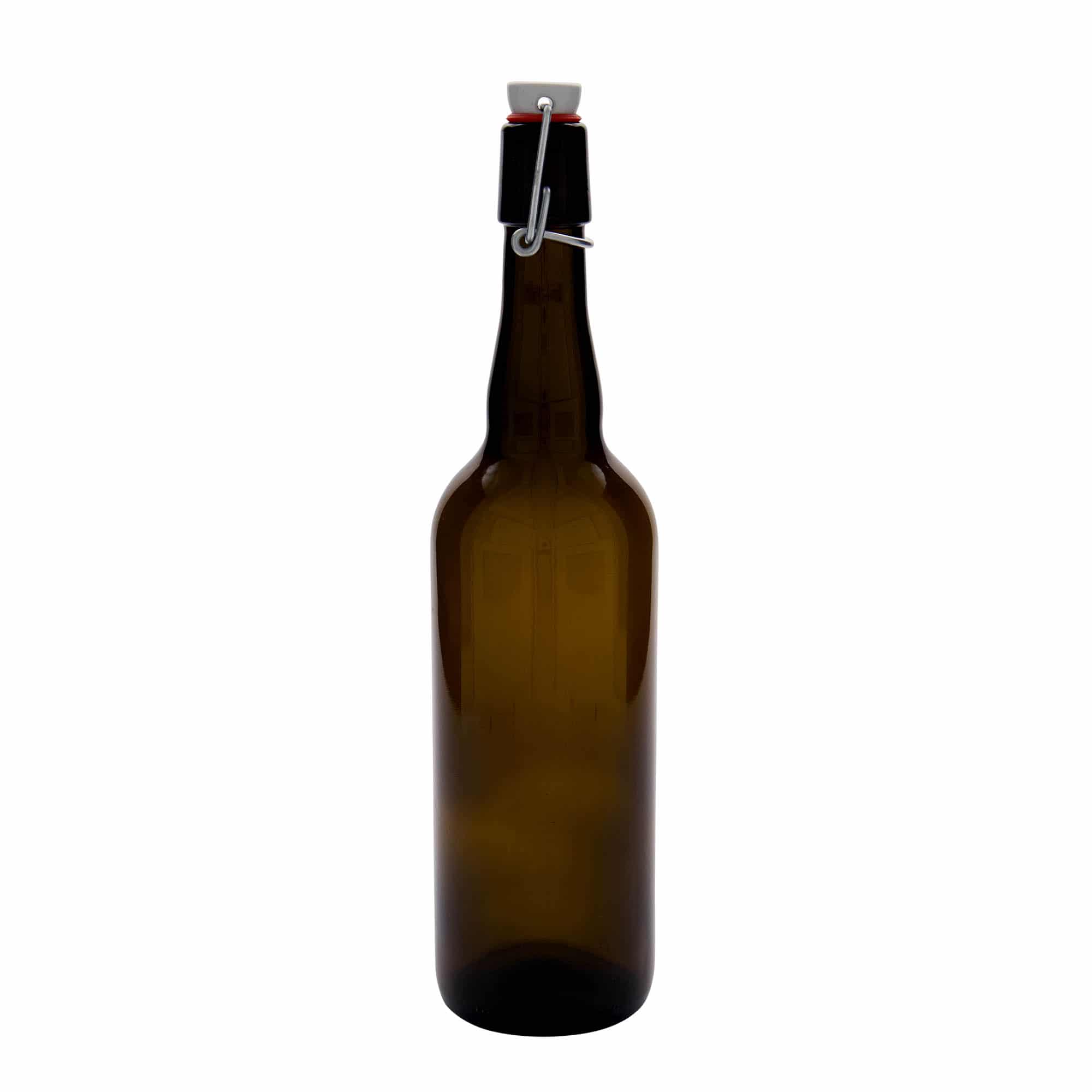 750 ml бутилка за бира „Белгия“, стъклена, кафява, затваряне: тапа с клипс