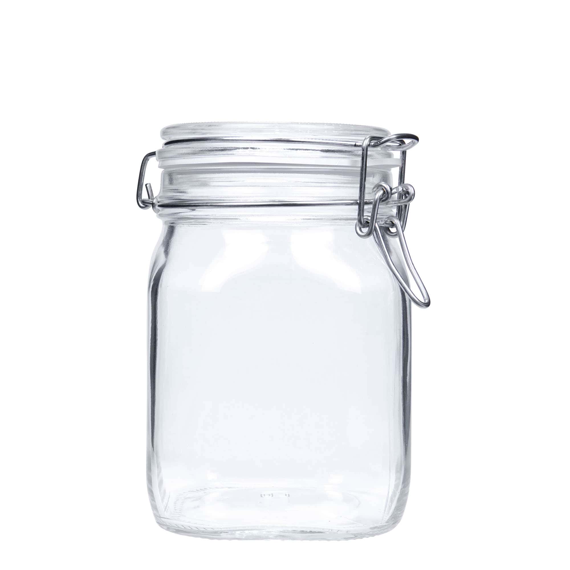 1000 ml буркан с клипс „Fido“, квадратен, затваряне:: капак с клипс