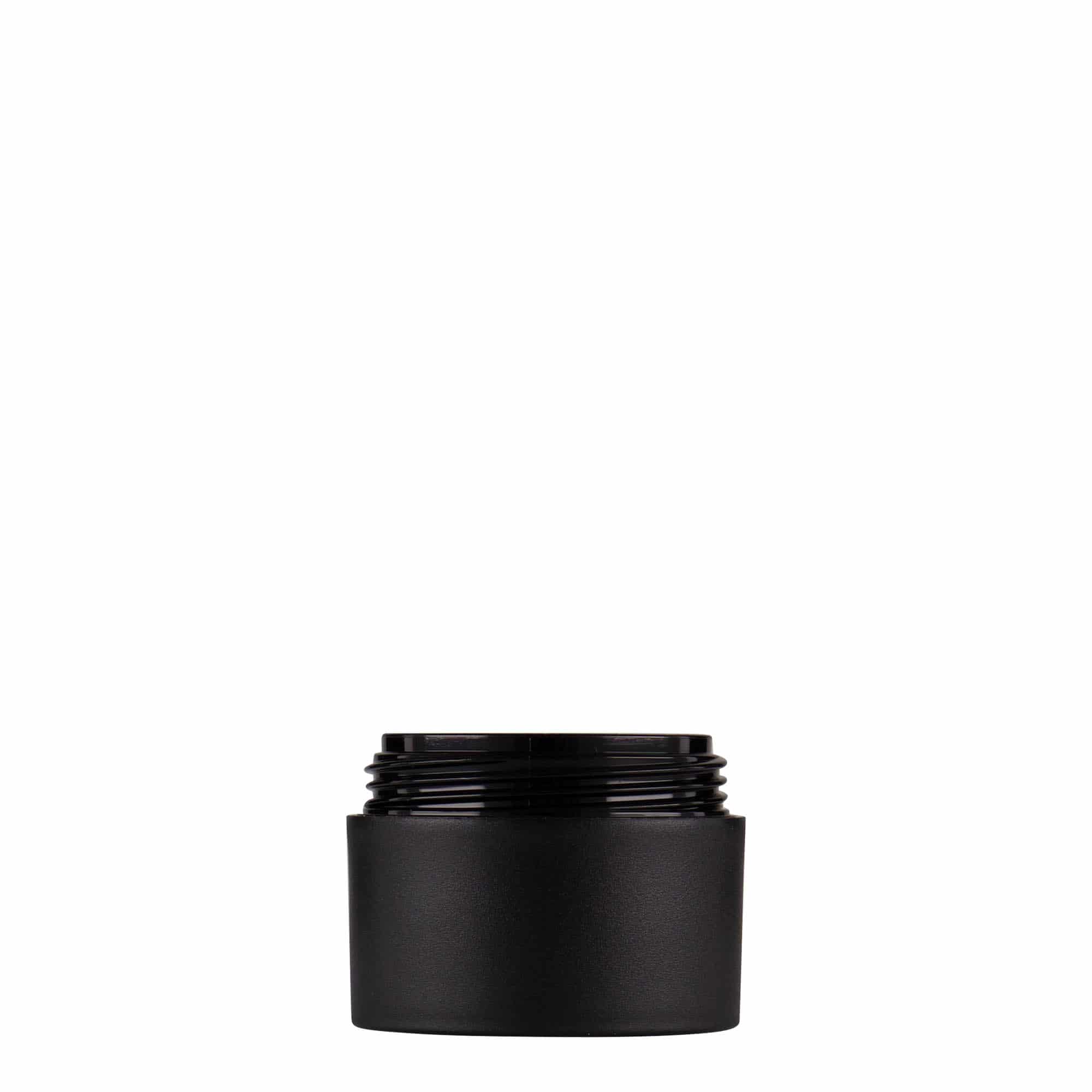 15 ml пластмасова кутия „Antonella“, PP, черна, затваряне: винтова капачка