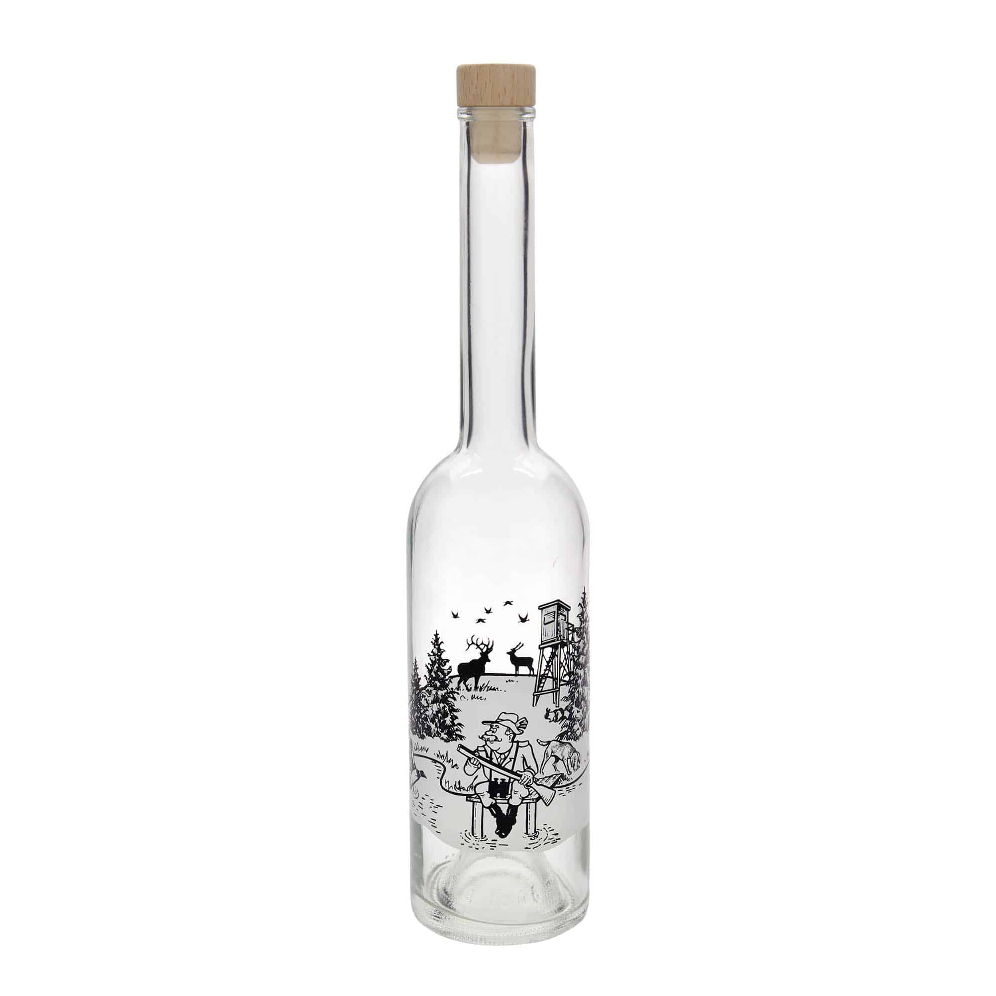 500 ml стъклена бутилка „Опера“, мотив: ловец, затваряне: коркова тапа