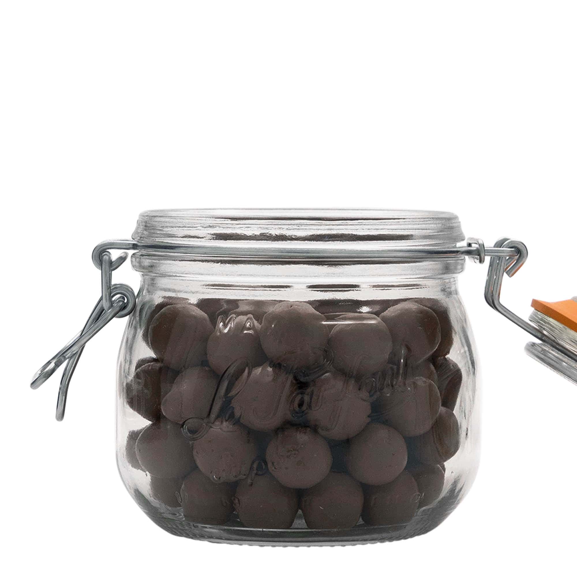 500 мл стъклен буркан с метален скоба 'Le Parfait Super Bocal', отваряне: метален скобен капак