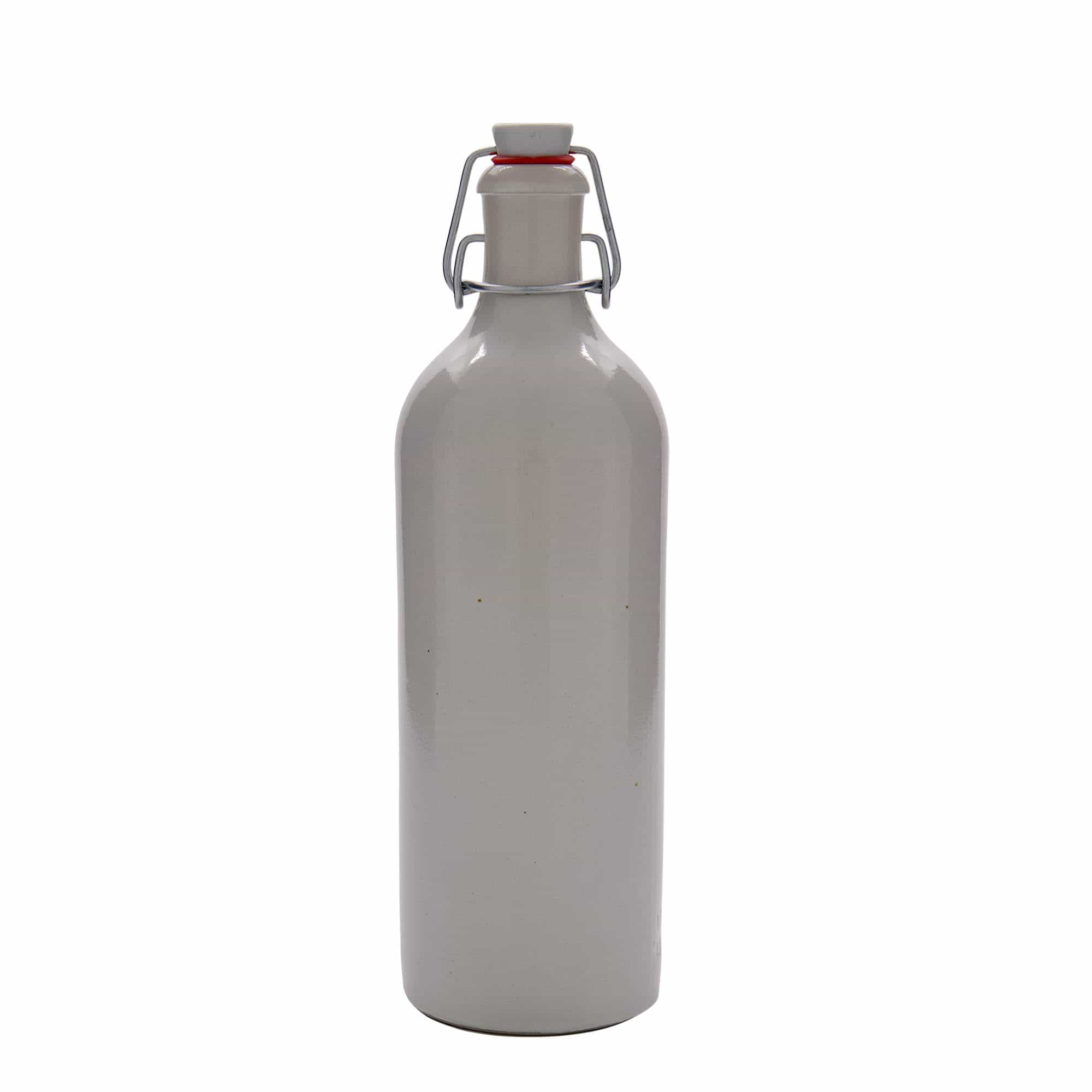750 ml бутилка, каменна керамика, бяла, затваряне: тапа с клипс