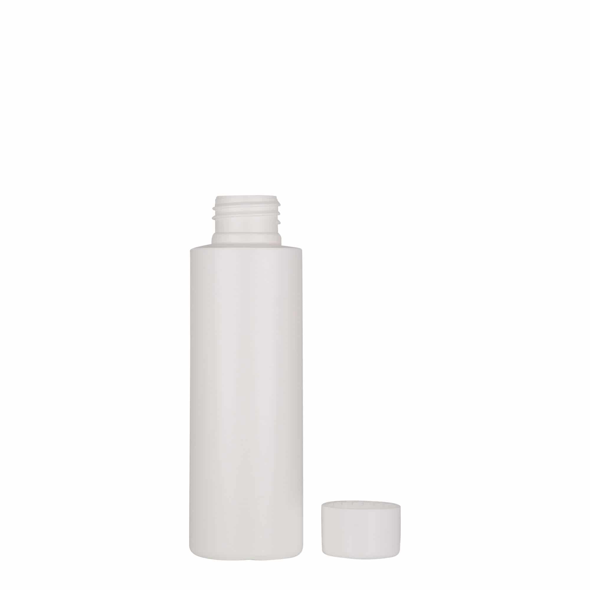 100 ml пластмасова бутилка „Pipe“, екологична HDPE, бяла, затваряне: винтова капачка 24/410