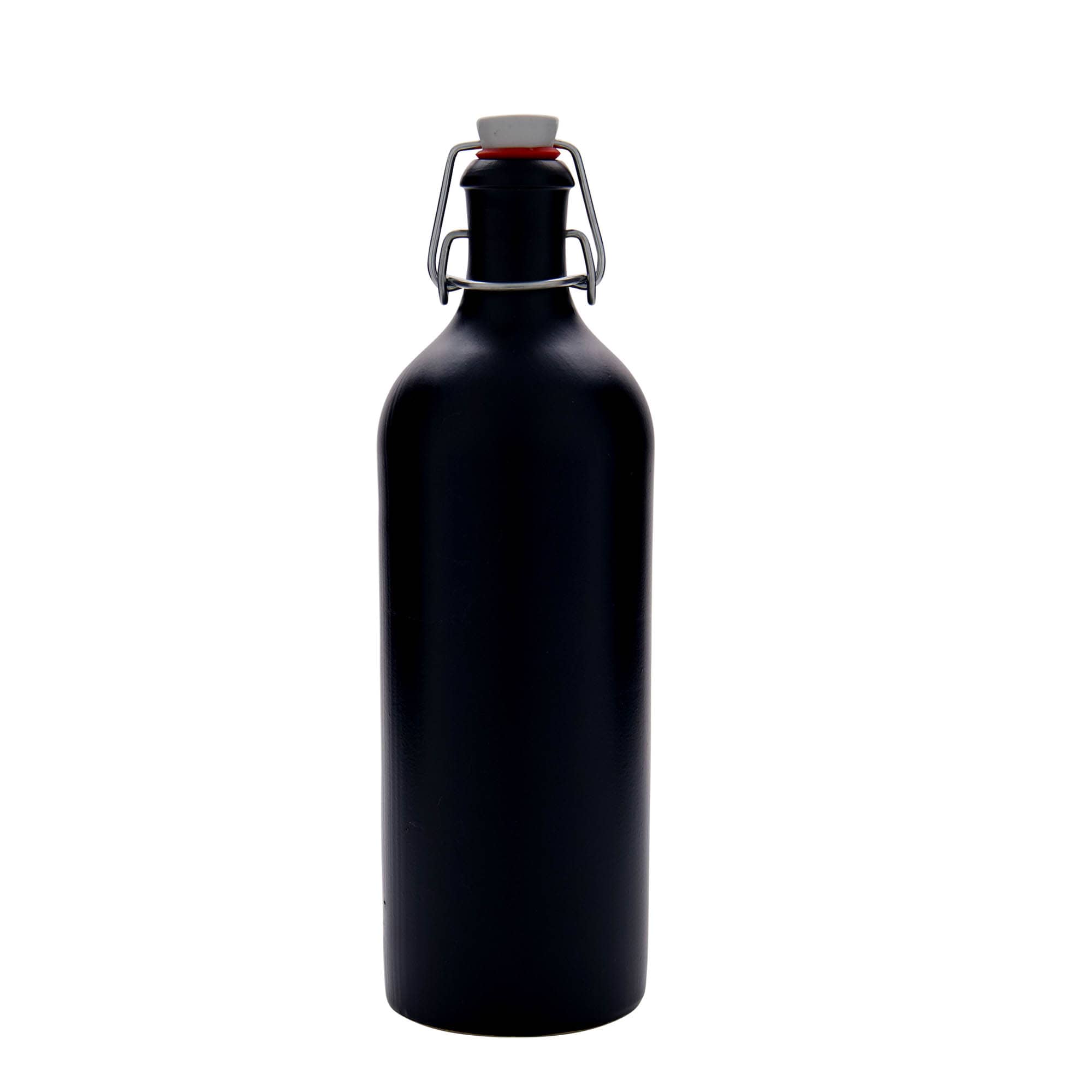 750 ml бутилка, каменна керамика, черна, затваряне: тапа с клипс