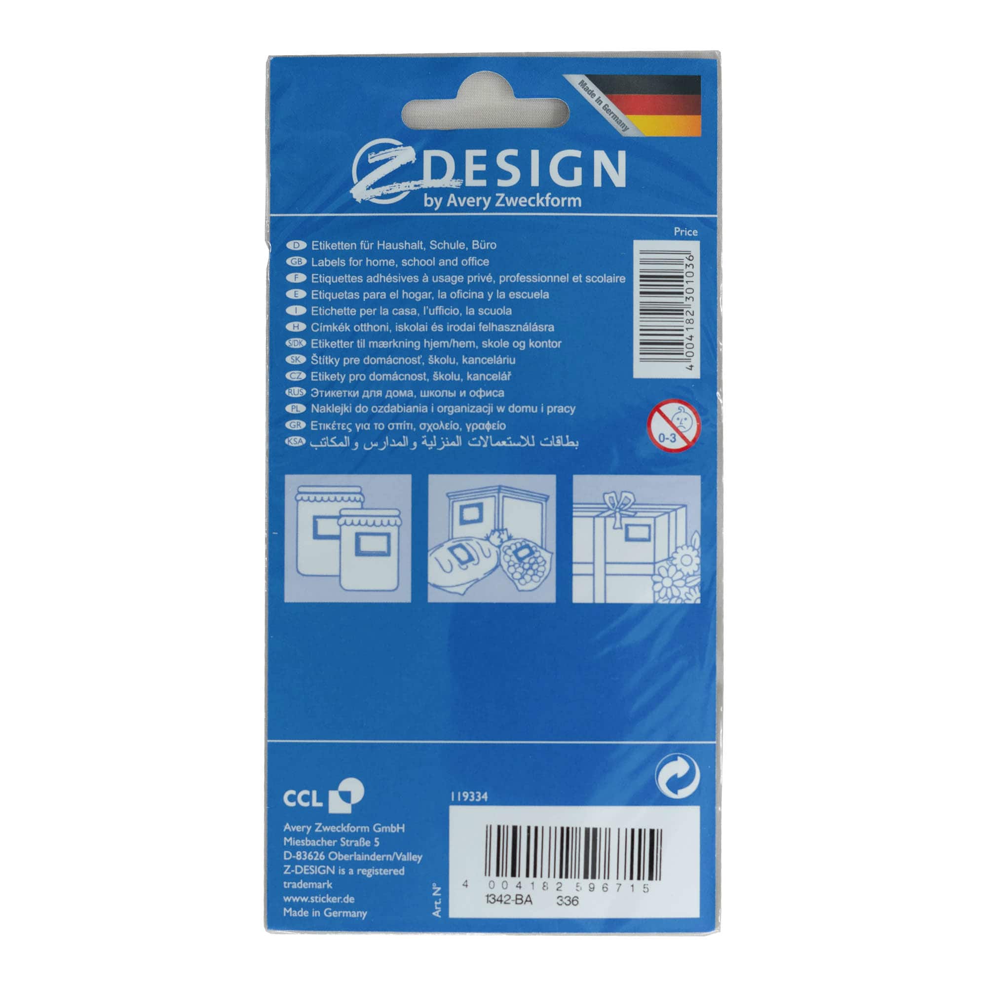 Zweckform етикети „Рамка Плодове“, правоъгълни, хартия, многоцветни