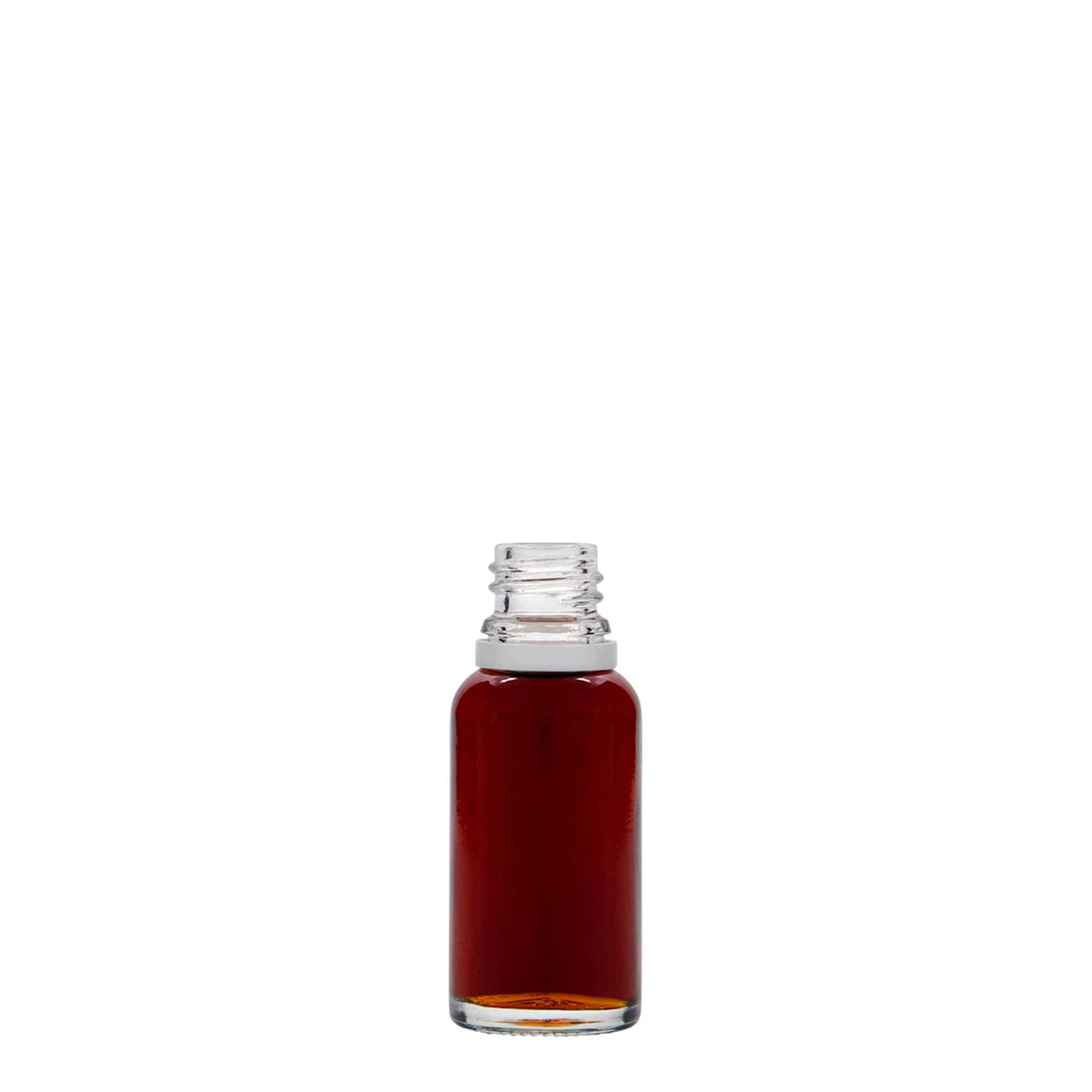 20 ml бутилка за лекарства, стъклена, затваряне: винтова капачка с резба DIN 18
