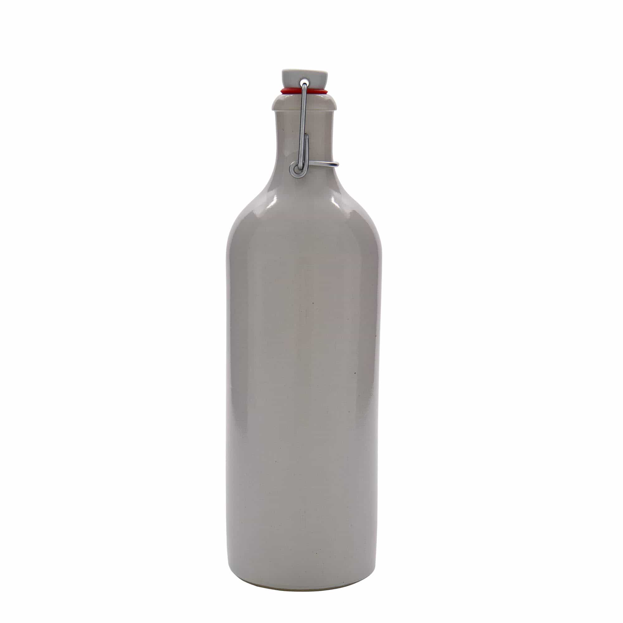 750 ml бутилка, каменна керамика, бяла, затваряне: тапа с клипс