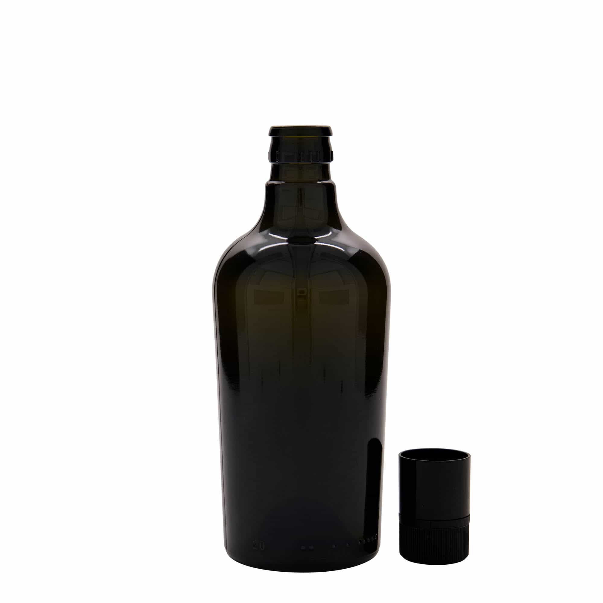 500 ml бутилка за оцет/олио „Oleum“, стъклена, антично зелено, затваряне: без възможност за повторно пълнене