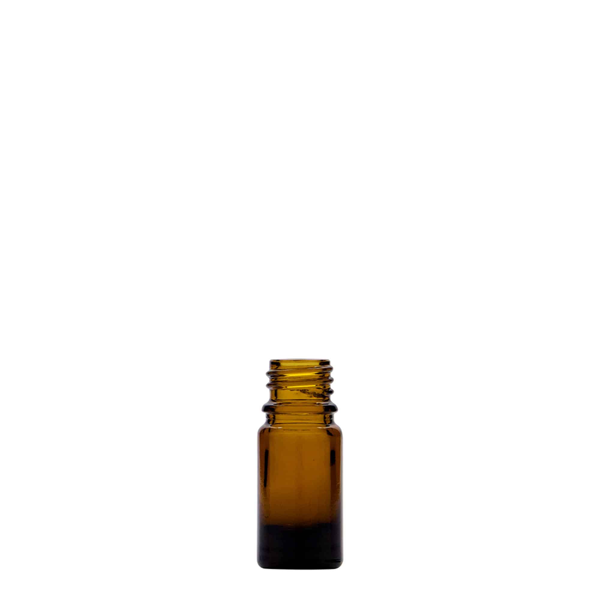 5 ml бутилка за лекарства, стъклена, кафява, затваряне: винтова капачка с резба DIN 18