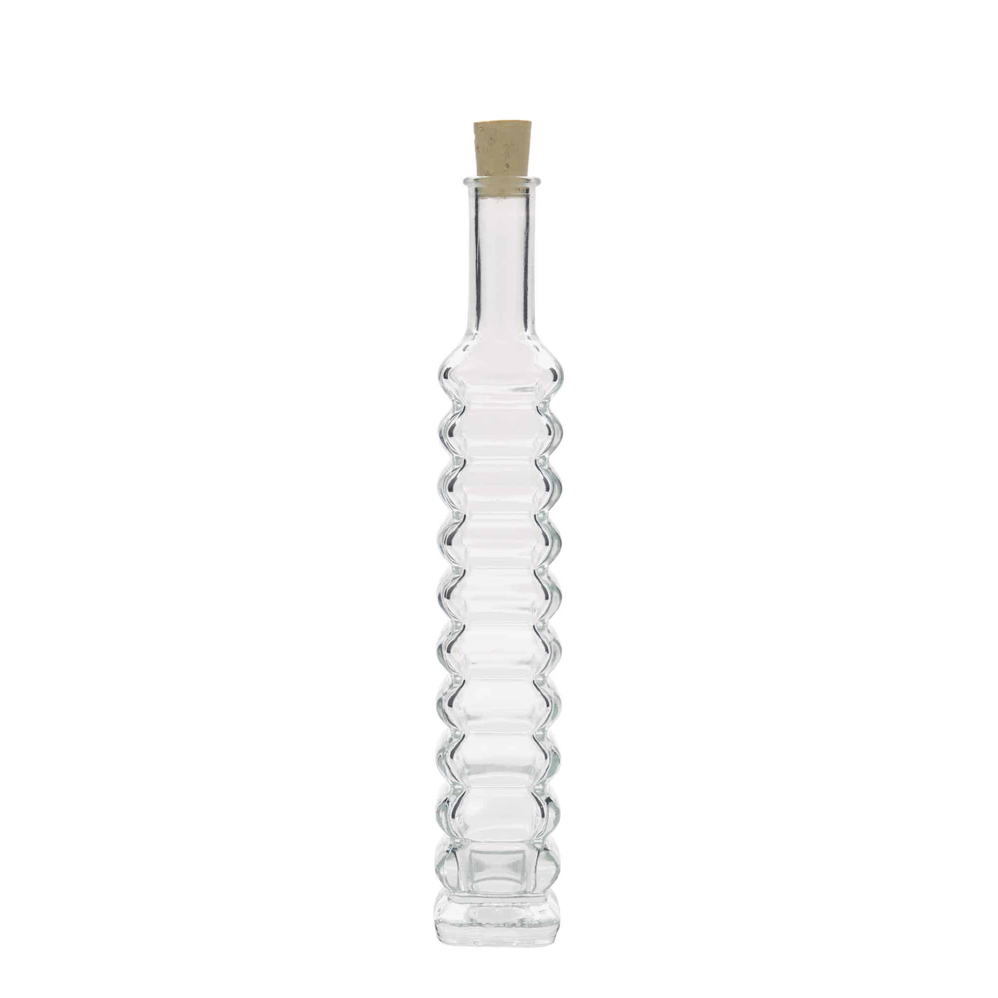100 ml стъклена бутилка „Roma“, квадратна, затваряне: коркова тапа