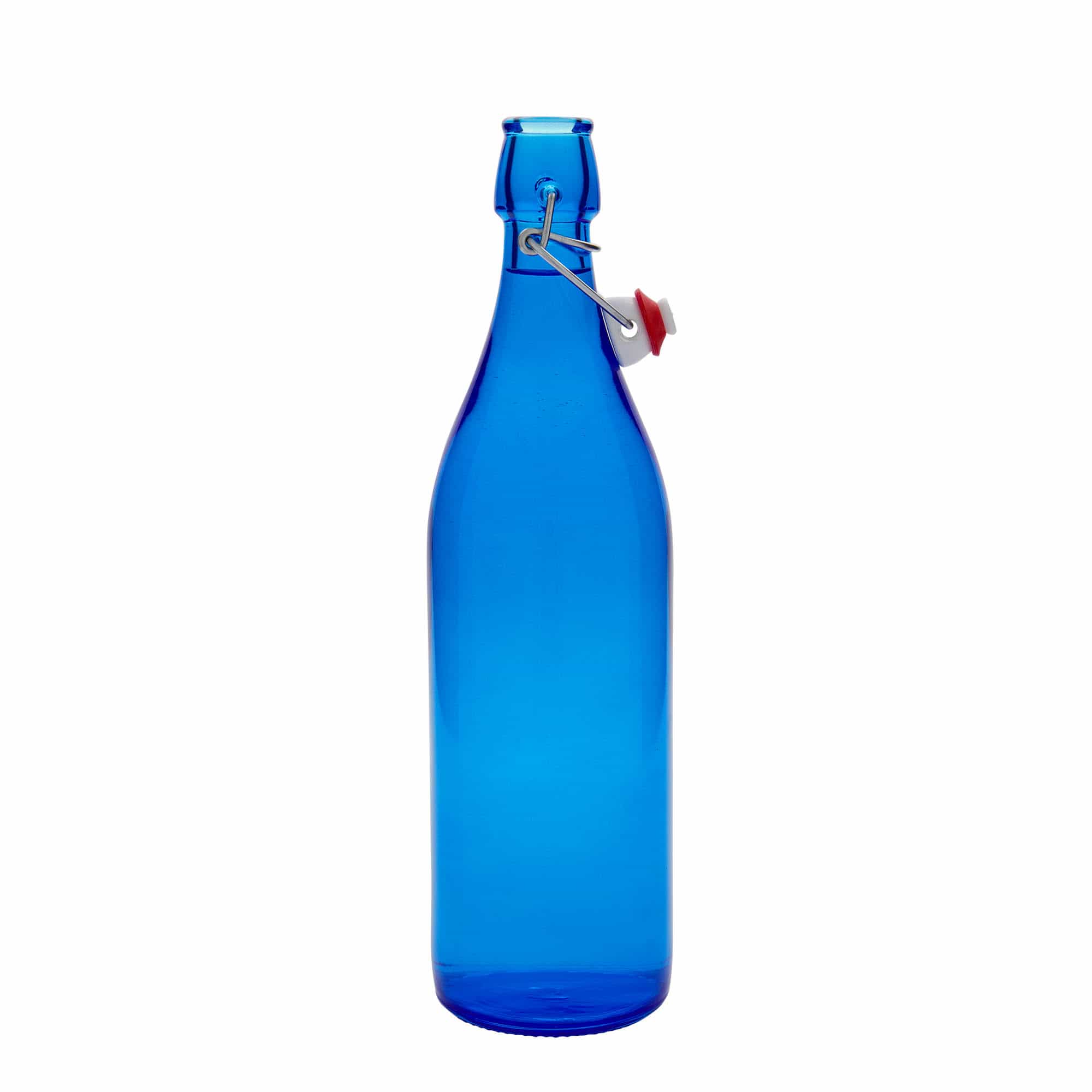 1000 ml стъклена бутилка „Giara“, синя, затваряне: тапа с клипс