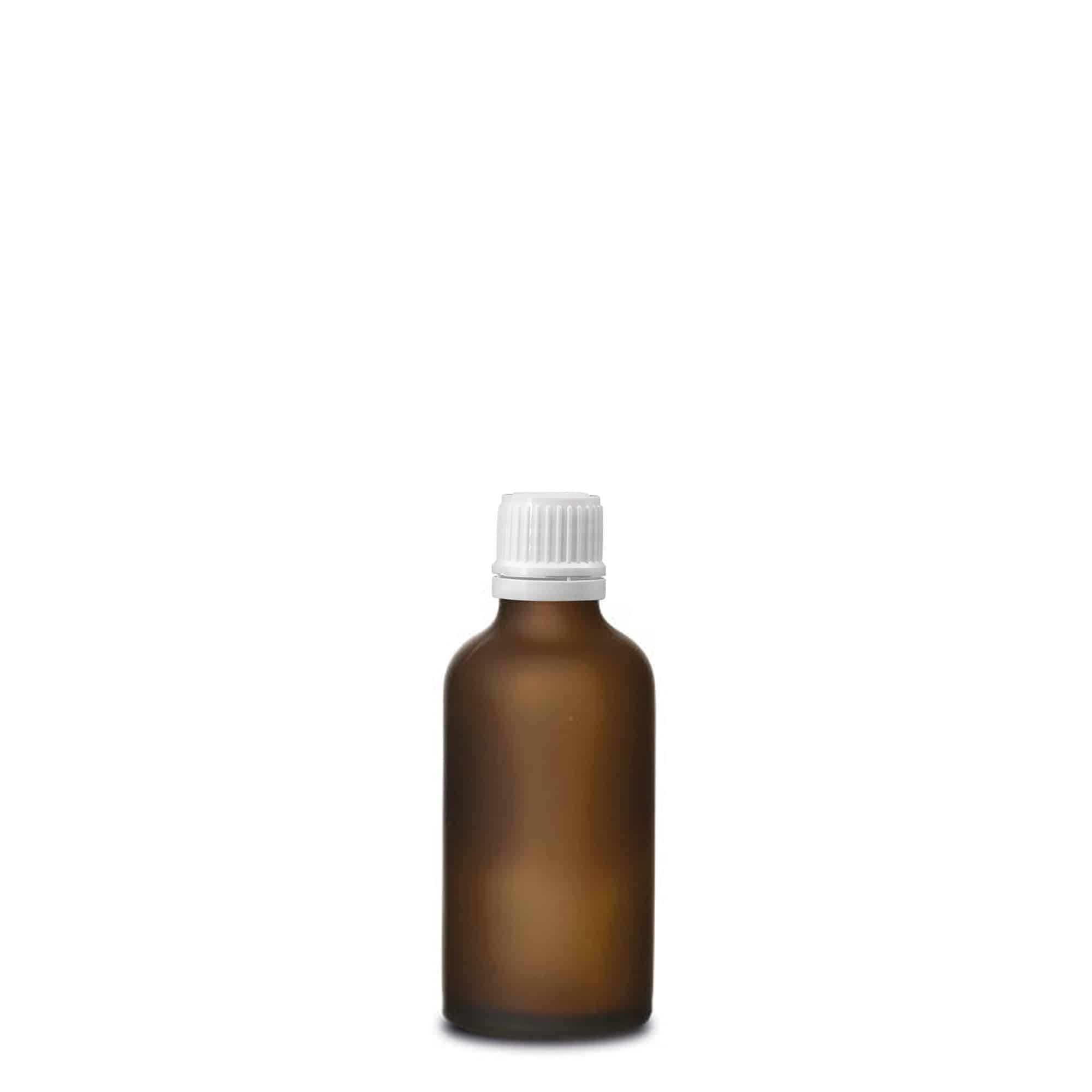 50ml медицинско шише, стъкло, кафяво матирано, гърло: DIN 18