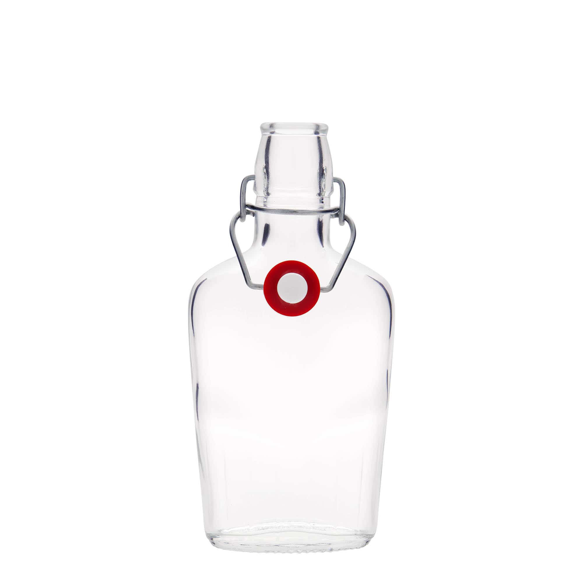 250 ml стъклена бутилка „Fiaschetta“, овална, затваряне: тапа с клипс