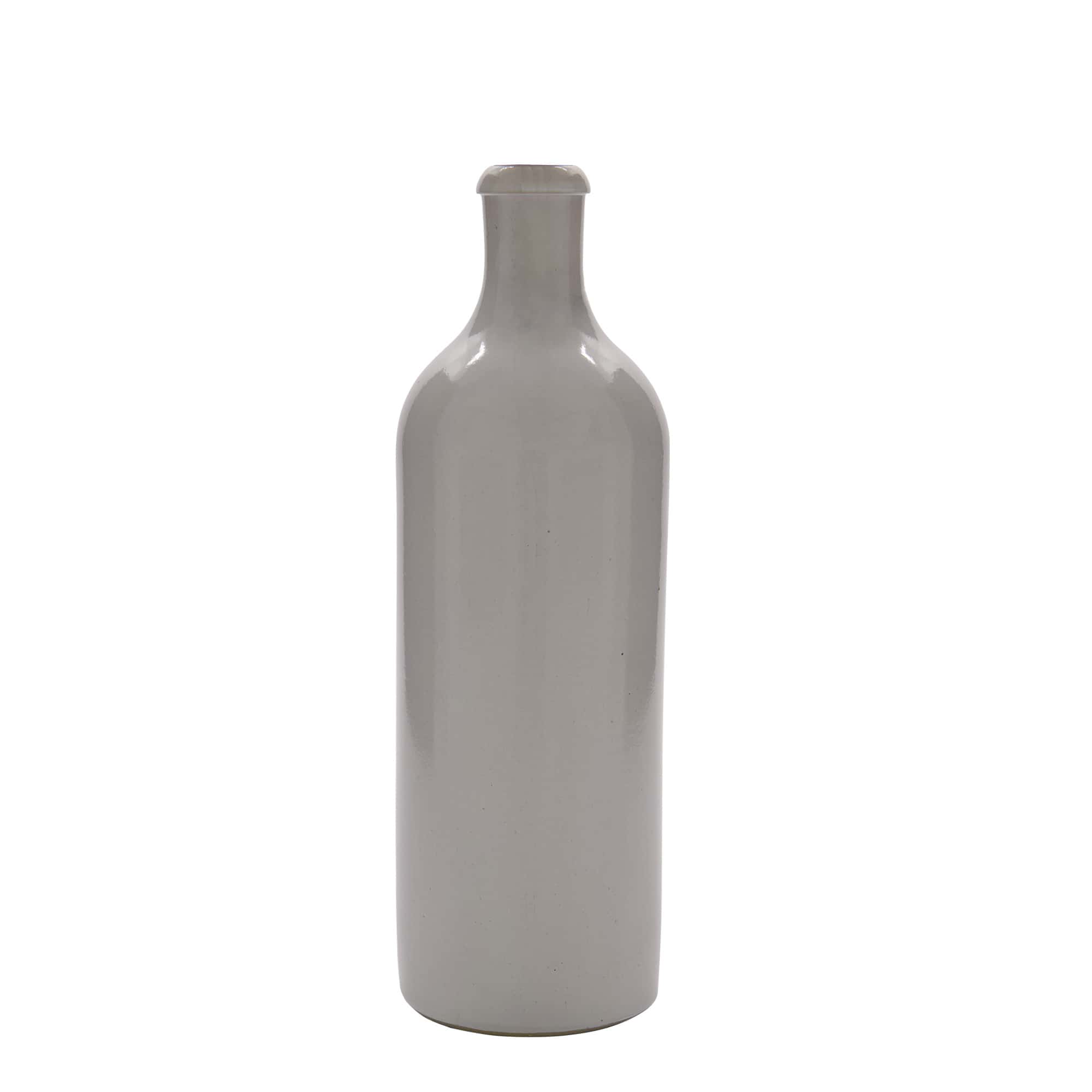 750 ml бутилка, каменна керамика, бяла, затваряне: тапа с клипс