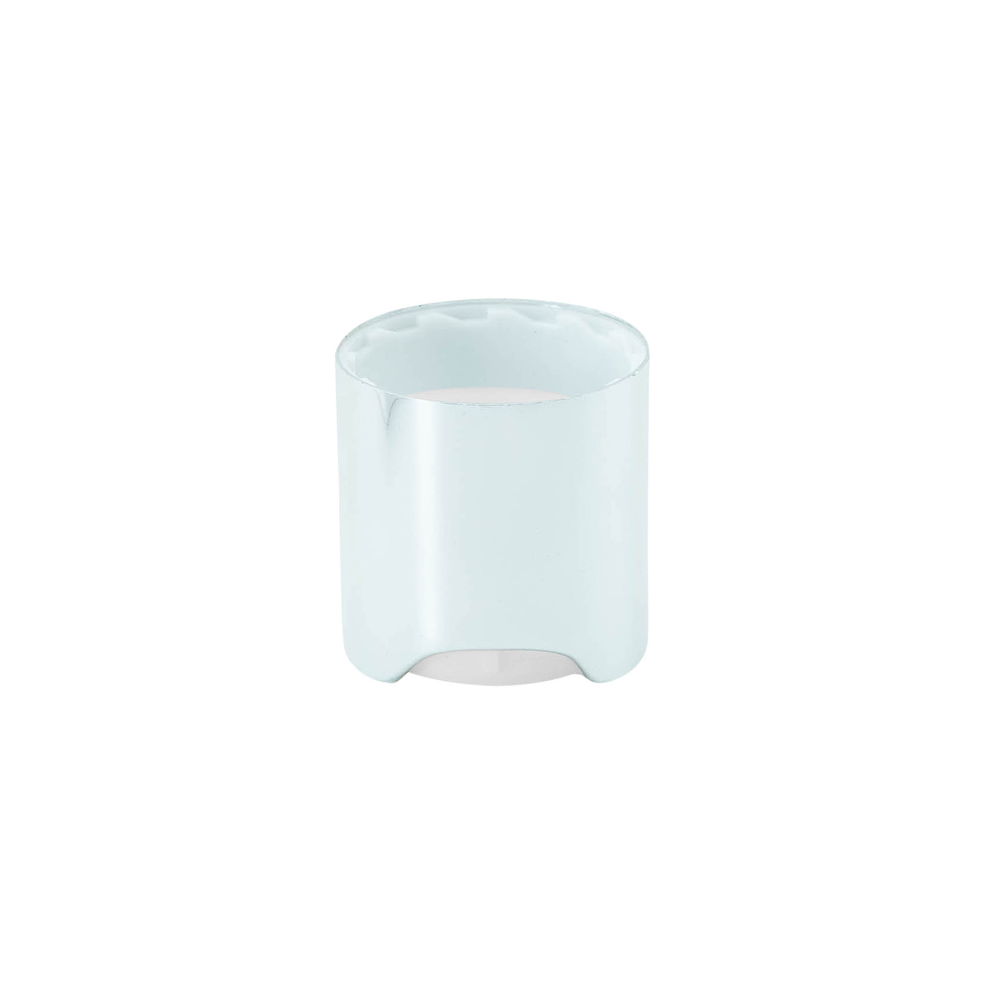 Винтова капачка Disc Top, PP пластмаса, сребриста, за отвор: 24/410 Винтова капачка Disc Top, PP пластмаса, сребриста, за отвор: 24/410