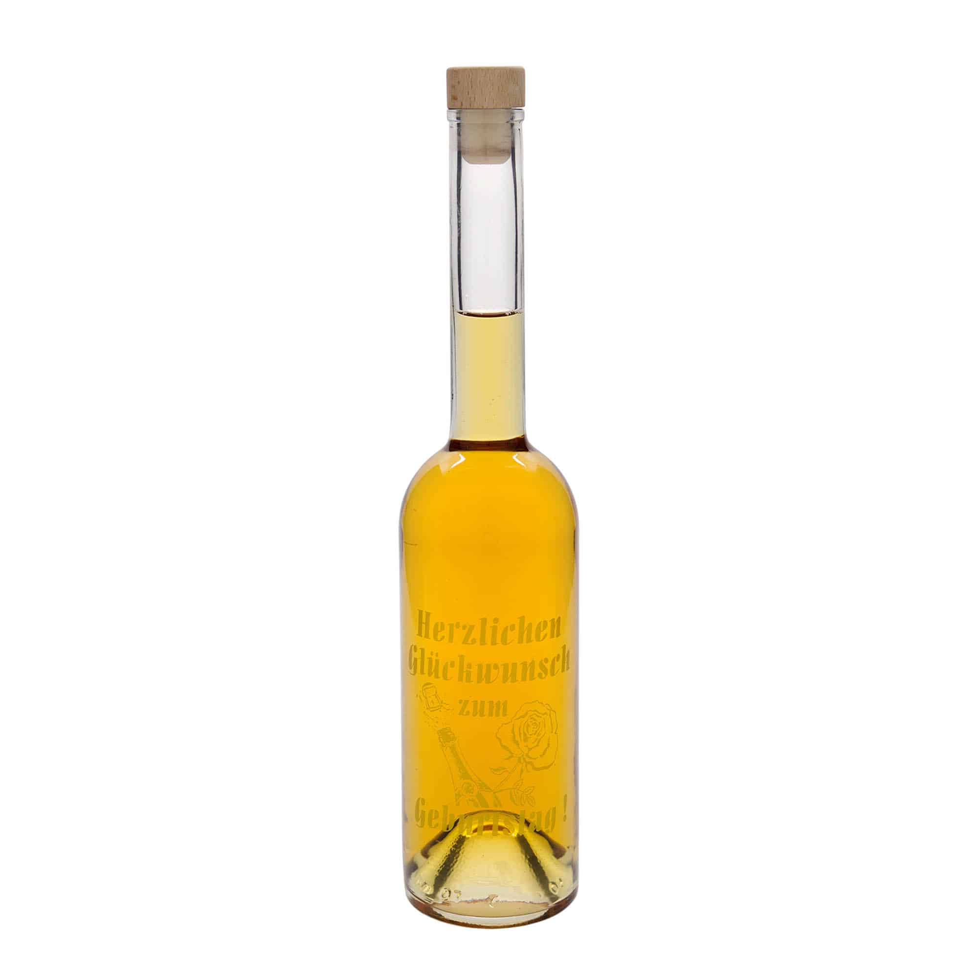 500 ml стъклена бутилка „Опера“, мотив: Apple, затваряне: коркова тапа