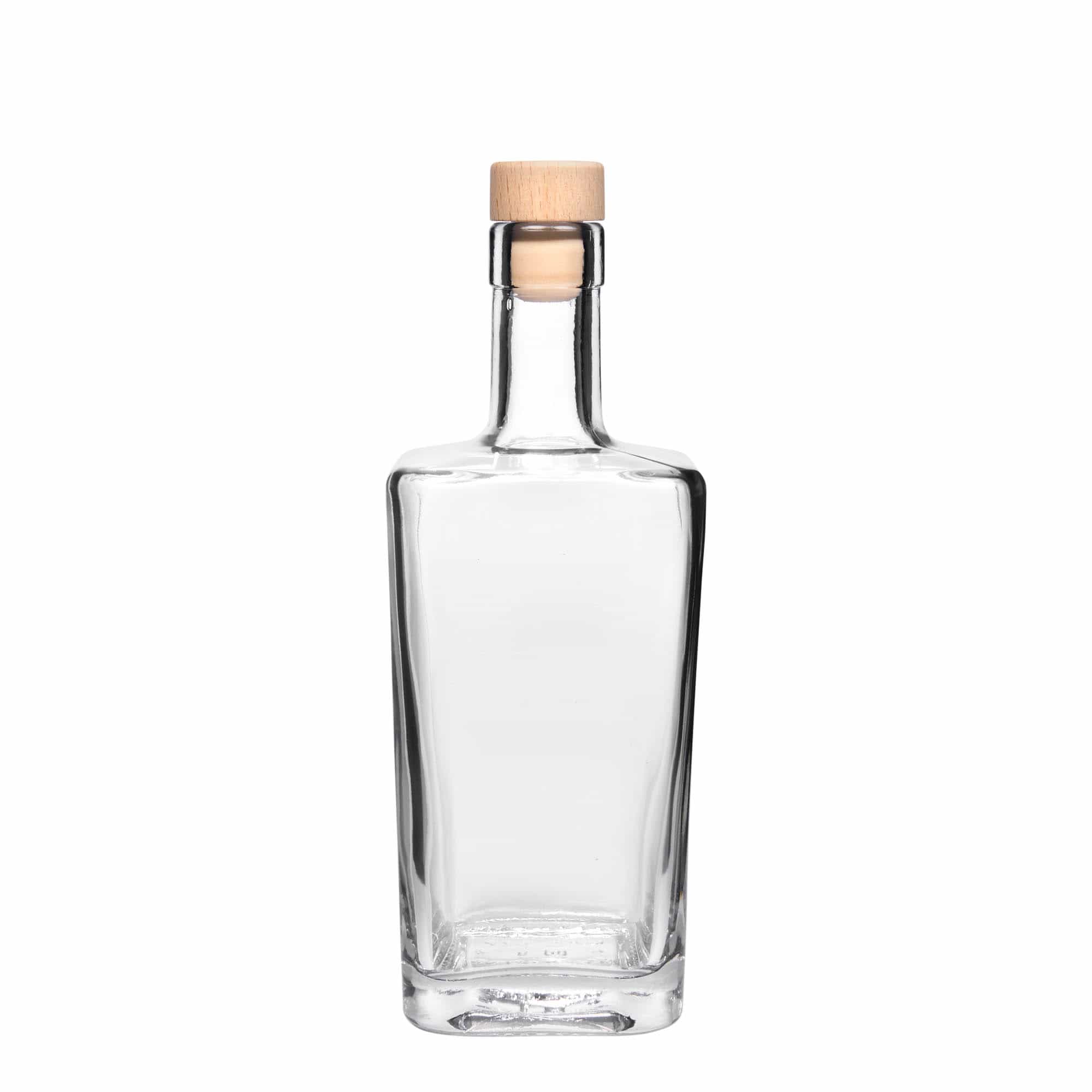 500 ml стъклена бутилка „Коледа“, квадратна, затваряне: коркова тапа