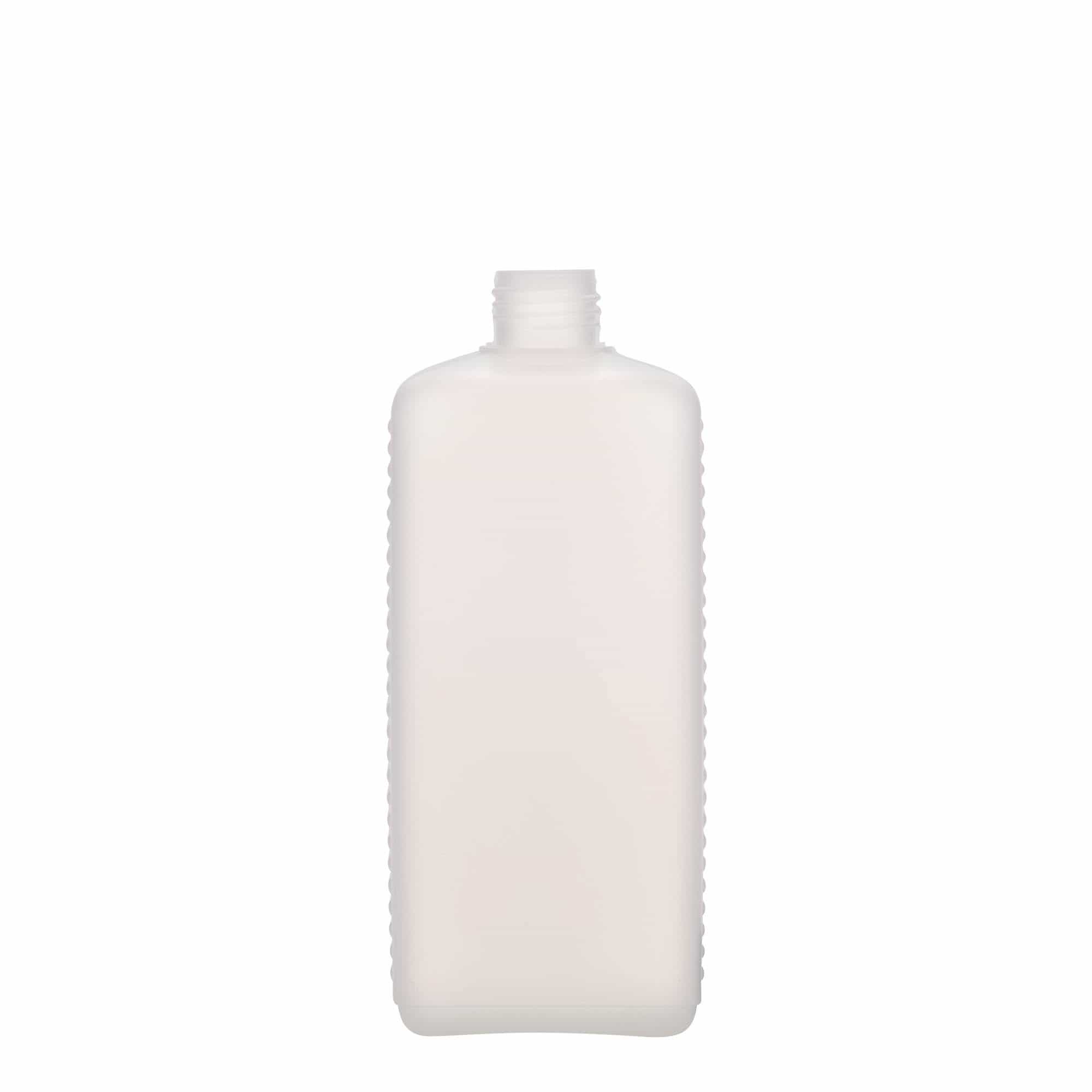 500 ml бутилка тип туба, правоъгълна, HDPE пластмаса, естествен цвят, затваряне: винтова капачка с резба DIN 25 EPE 500 ml бутилка тип туба, правоъгълна, HDPE пластмаса, естествен цвят, затваряне: винтова капачка с резба DIN 25 EPE