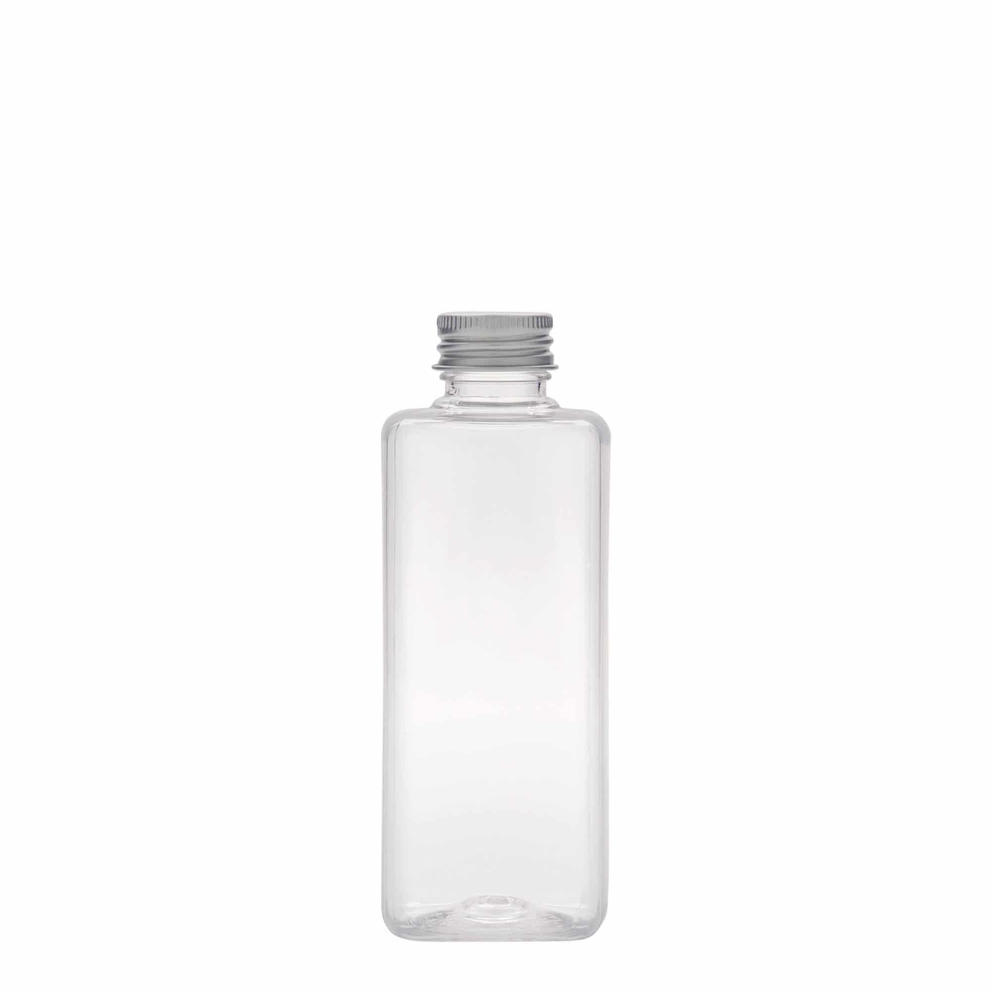 200 ml PET бутилка „Karl“, квадратна, пластмасова, затваряне: винтова капачка GPI 24/410 200 ml PET бутилка „Karl“, квадратна, пластмасова, затваряне: винтова капачка GPI 24/410
