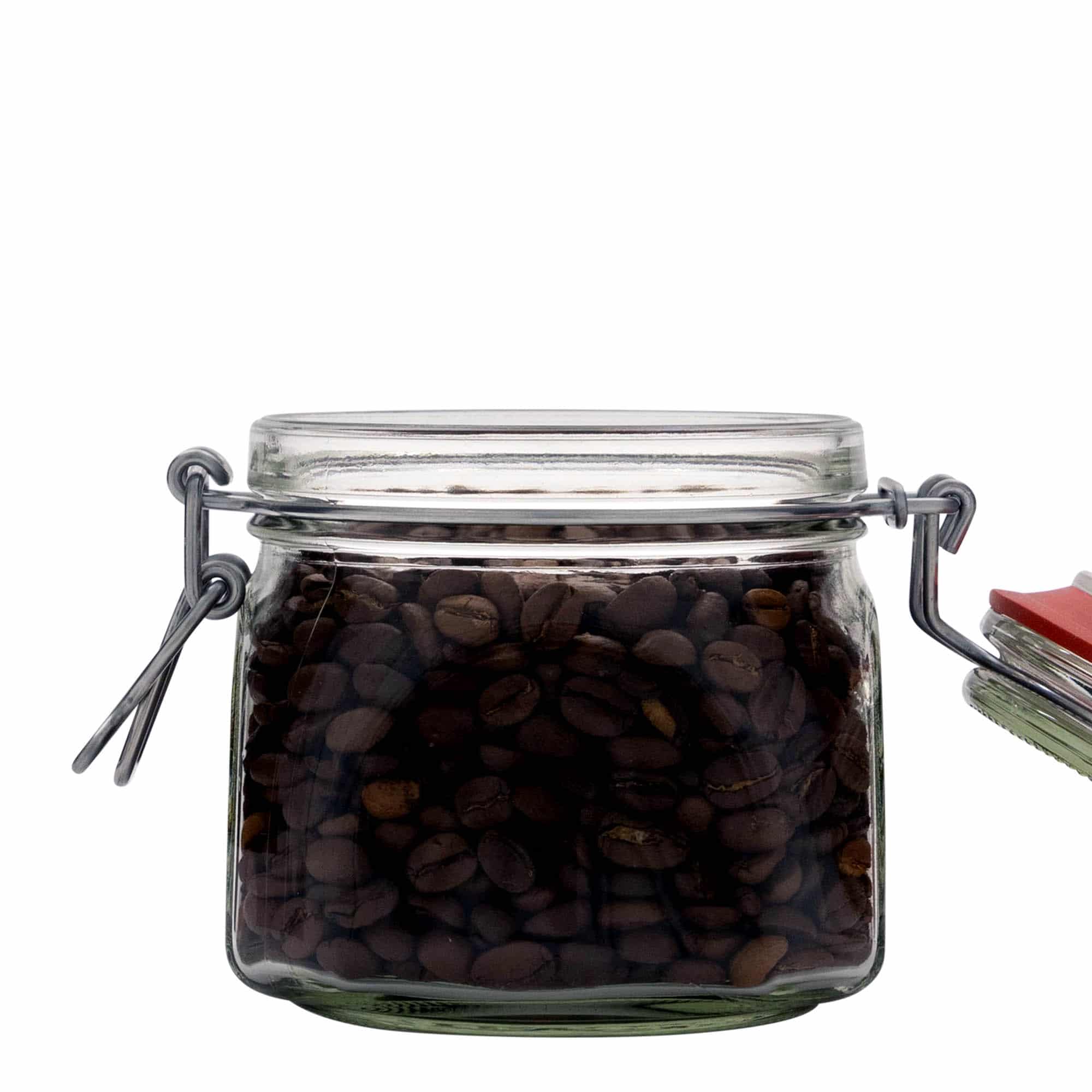 630 ml буркан с клипс, квадратен, затваряне: капак с клипс