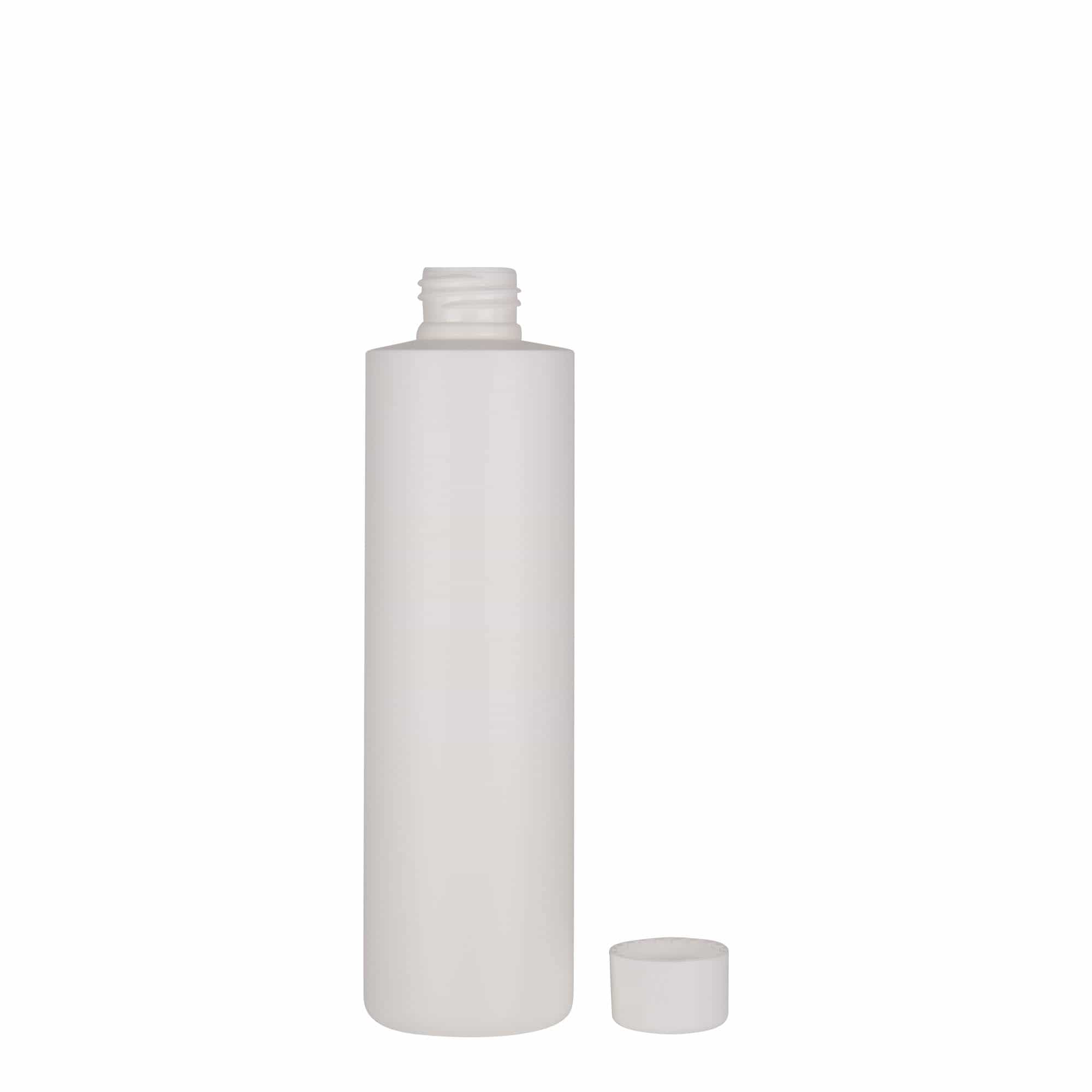 250 ml пластмасова бутилка „Pipe“, екологична HDPE, бяла, затваряне: винтова капачка 24/410