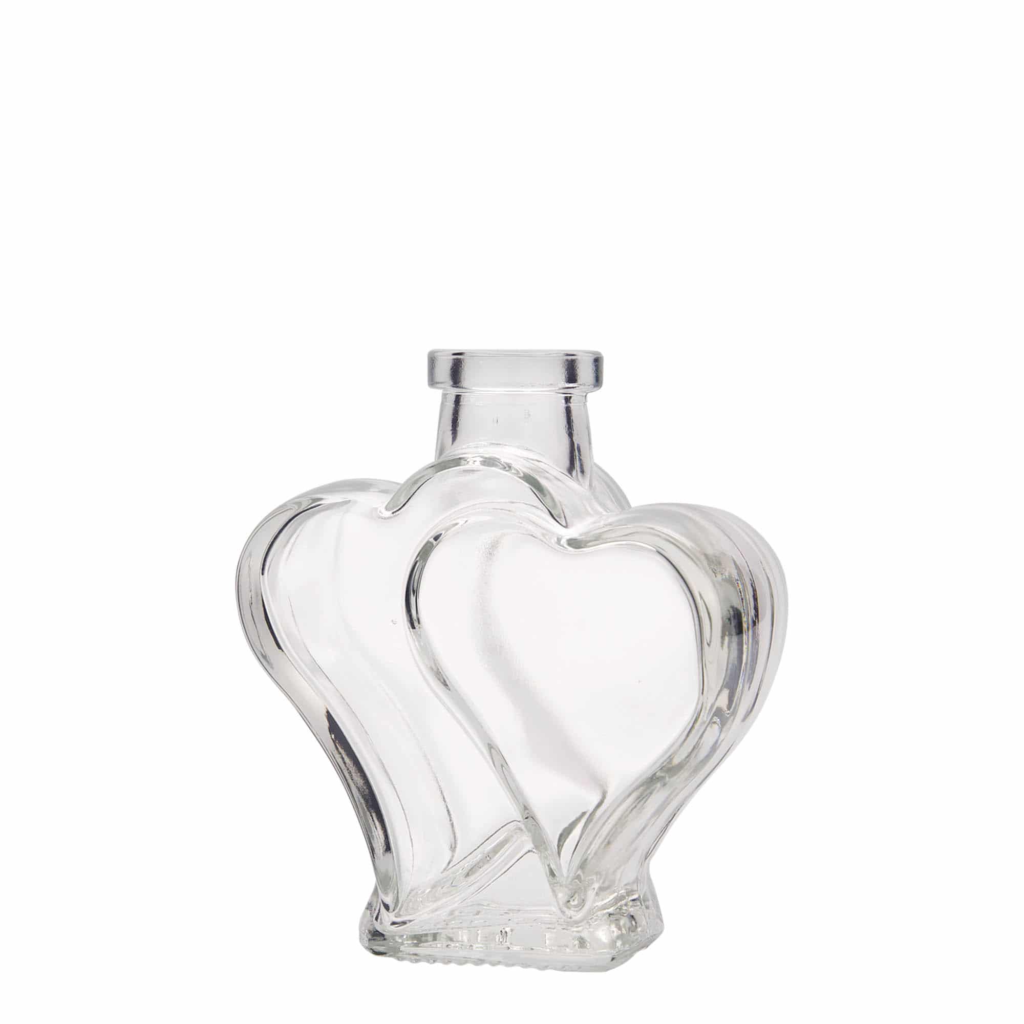 200 ml стъклена бутилка „Двойно сърце“, затваряне: коркова тапа