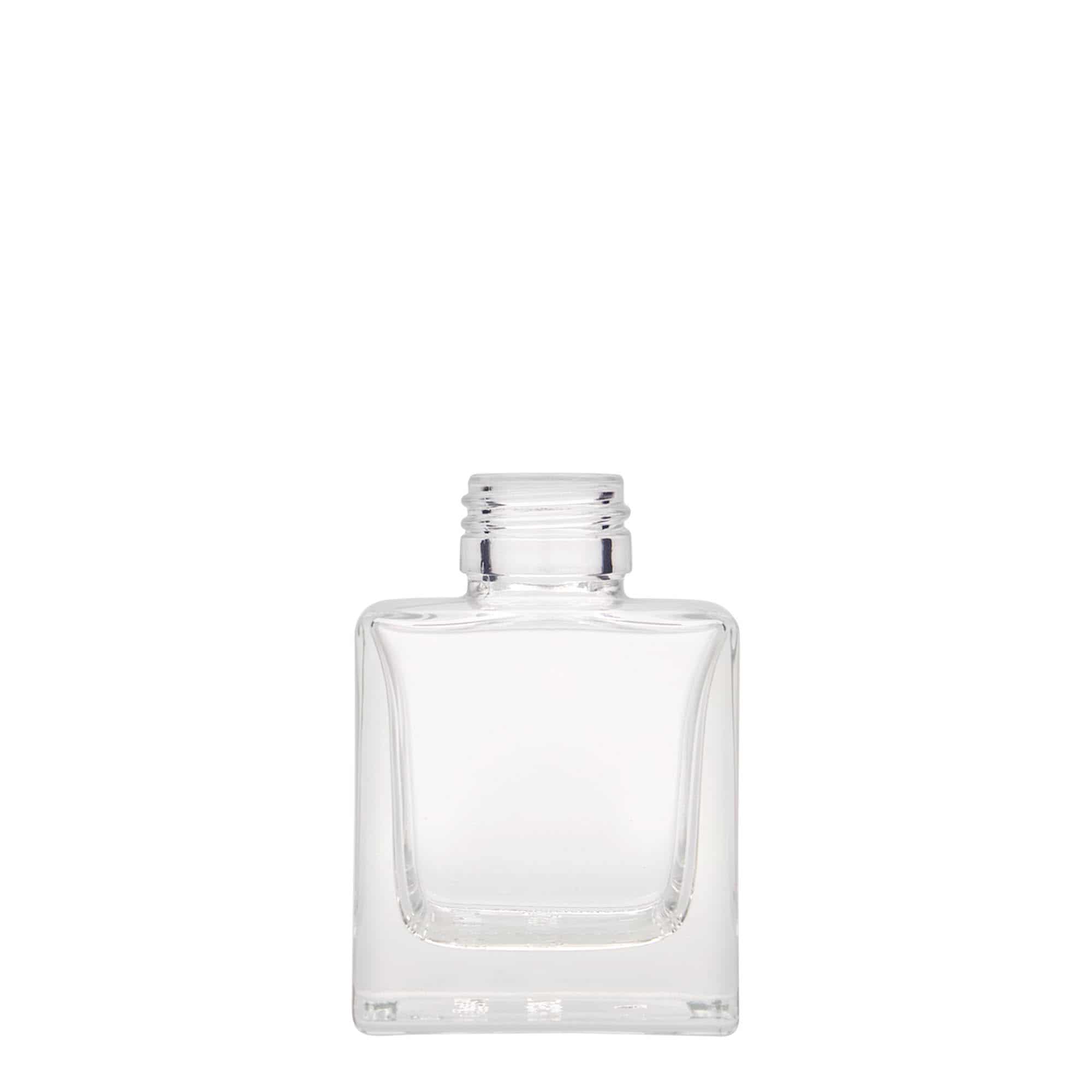 100 ml стъклена бутилка „Cube“, квадратна, затваряне: капачка PP 28 100 ml стъклена бутилка „Cube“, квадратна, затваряне: капачка PP 28