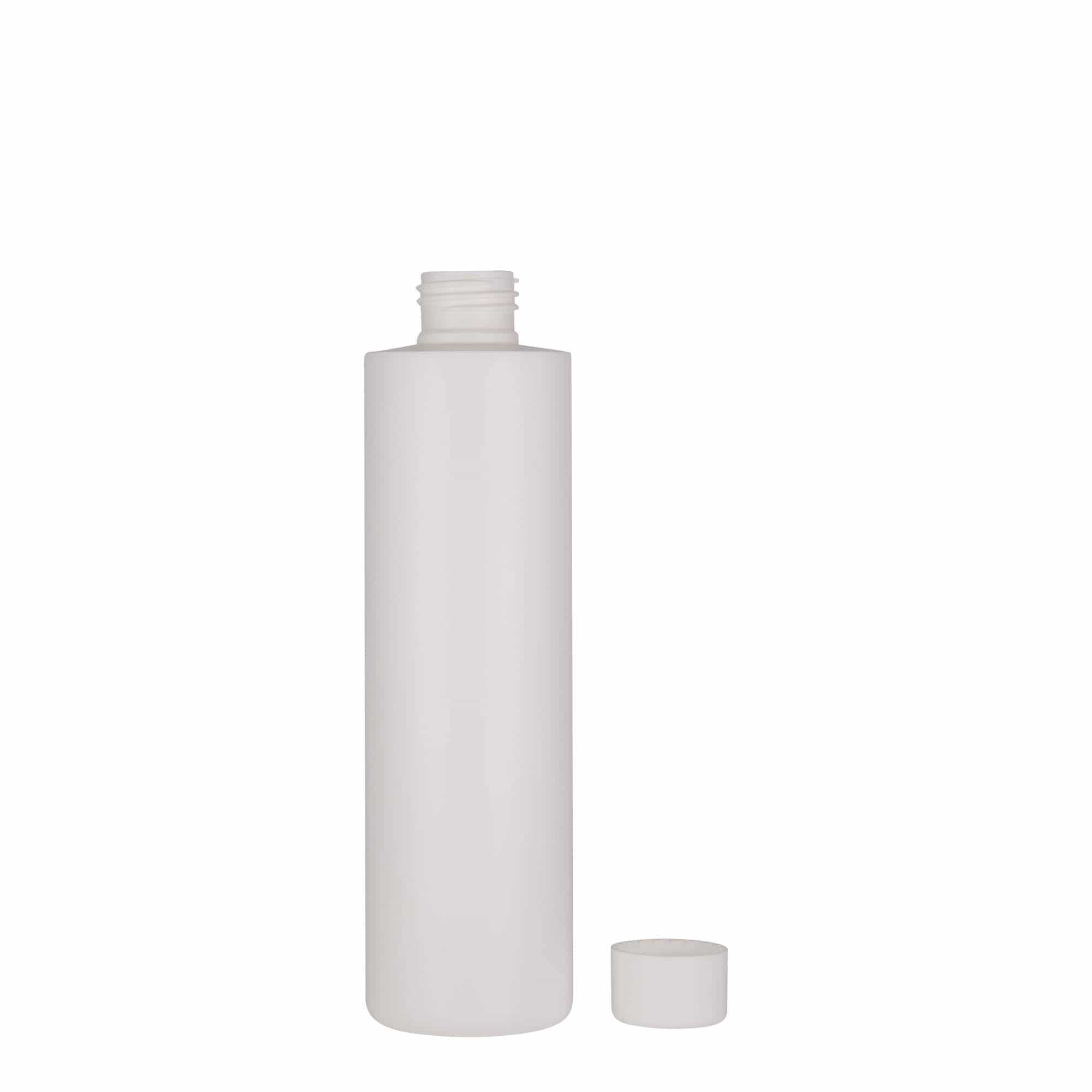 250 ml пластмасова бутилка „Pipe“, HDPE, бяла, затваряне: винтова капачка 24/410
