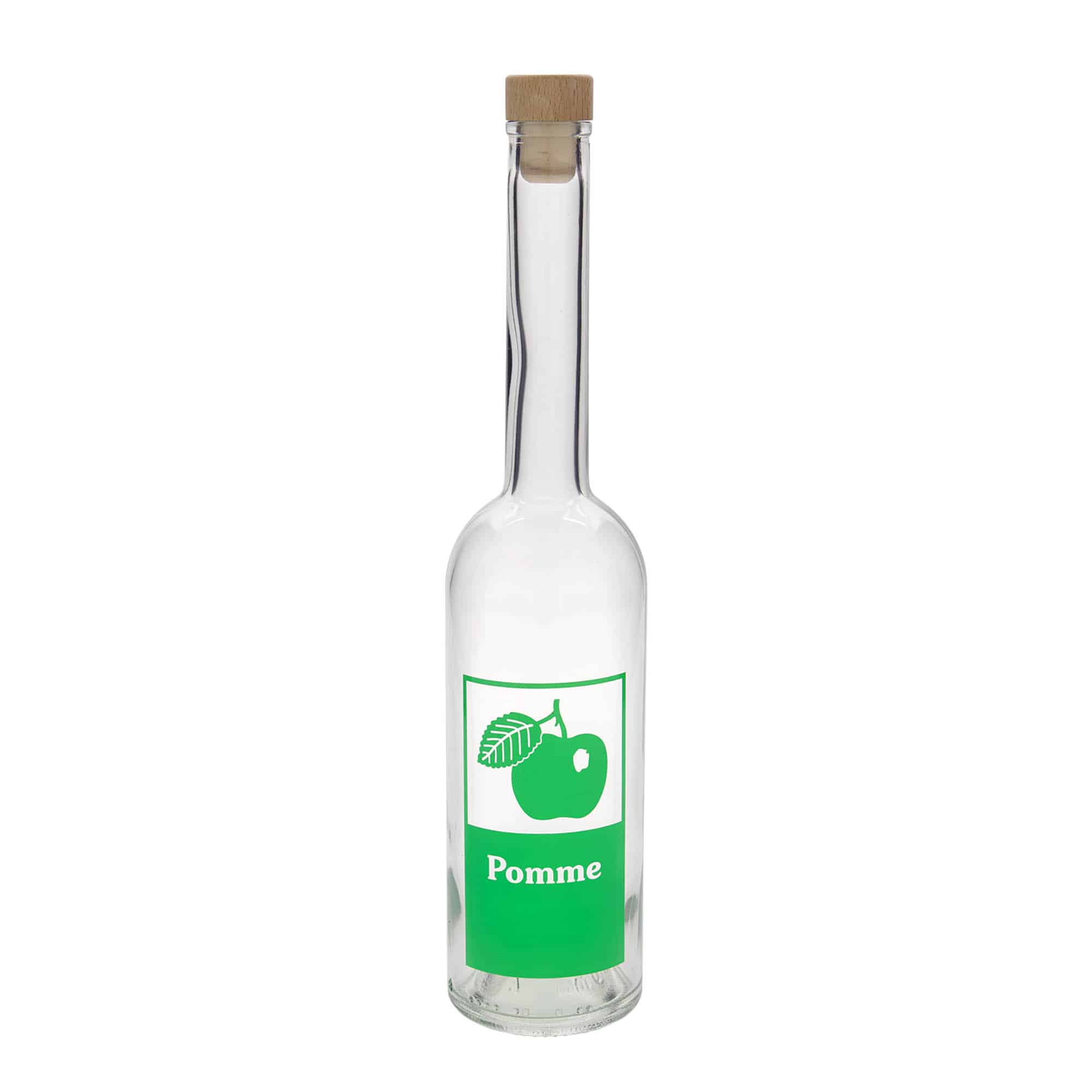 500 ml стъклена бутилка „Опера“, мотив: Pomme, затваряне: коркова тапа
