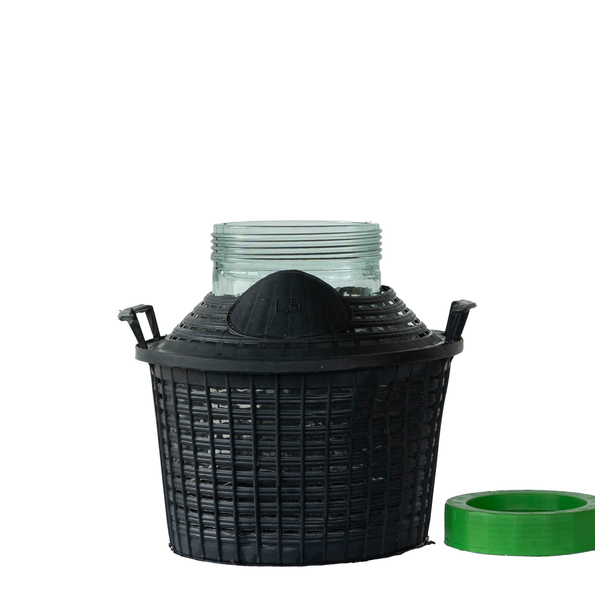 5 л бутилка с балон, широк врат, стъкло, отвор: винтова капачка 5 л бутилка с балон, широк врат, стъкло, отвор: винтова капачка