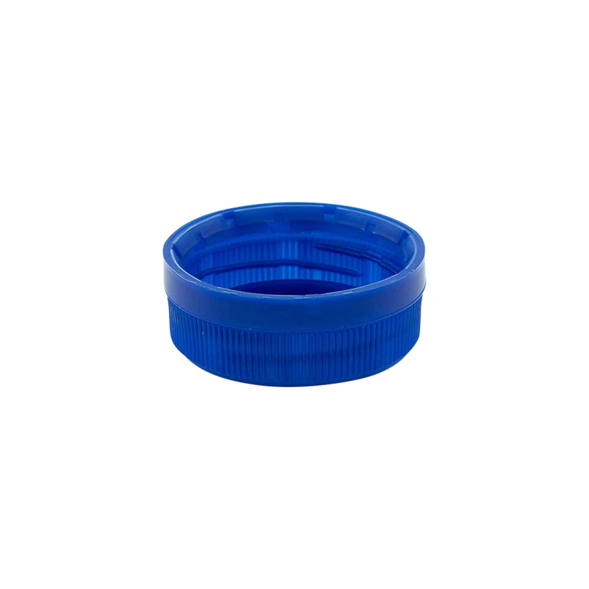 Винтова капачка двустартова резба, PE пластмаса, синя, за затваряне: PET 38 mm