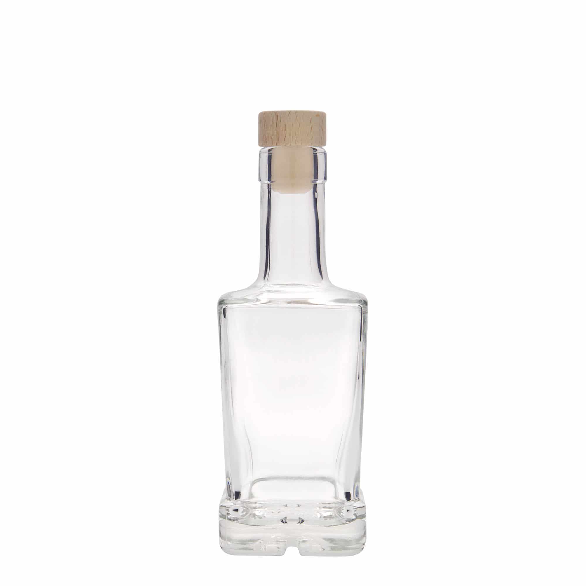 250 ml стъклена бутилка „Rene“, квадратна, затваряне: коркова тапа