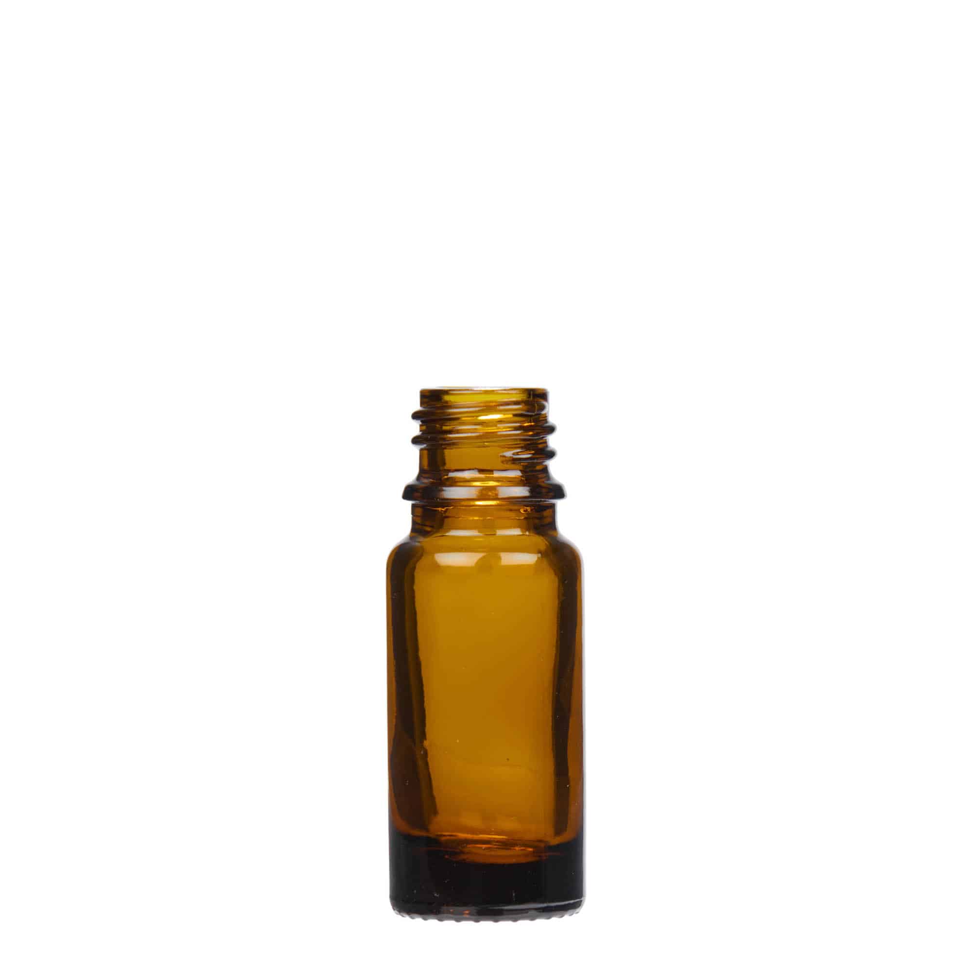 10 ml бутилка за лекарства с пипета, стъклена, кафява, затваряне: винтова капачка с резба DIN 18