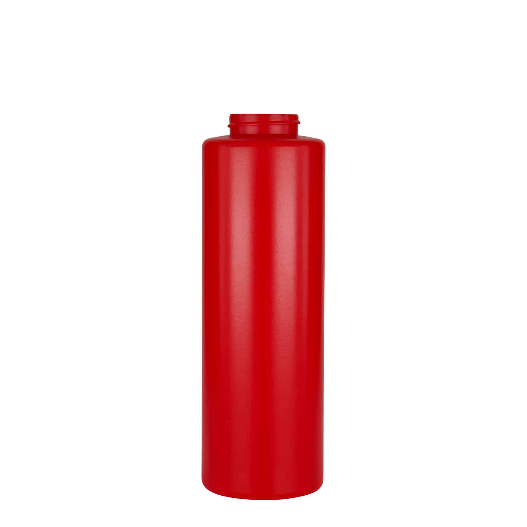 500 ml бутилка за сосове, LDPE пластмаса, червена, затваряне: винтова капачка 38/400
