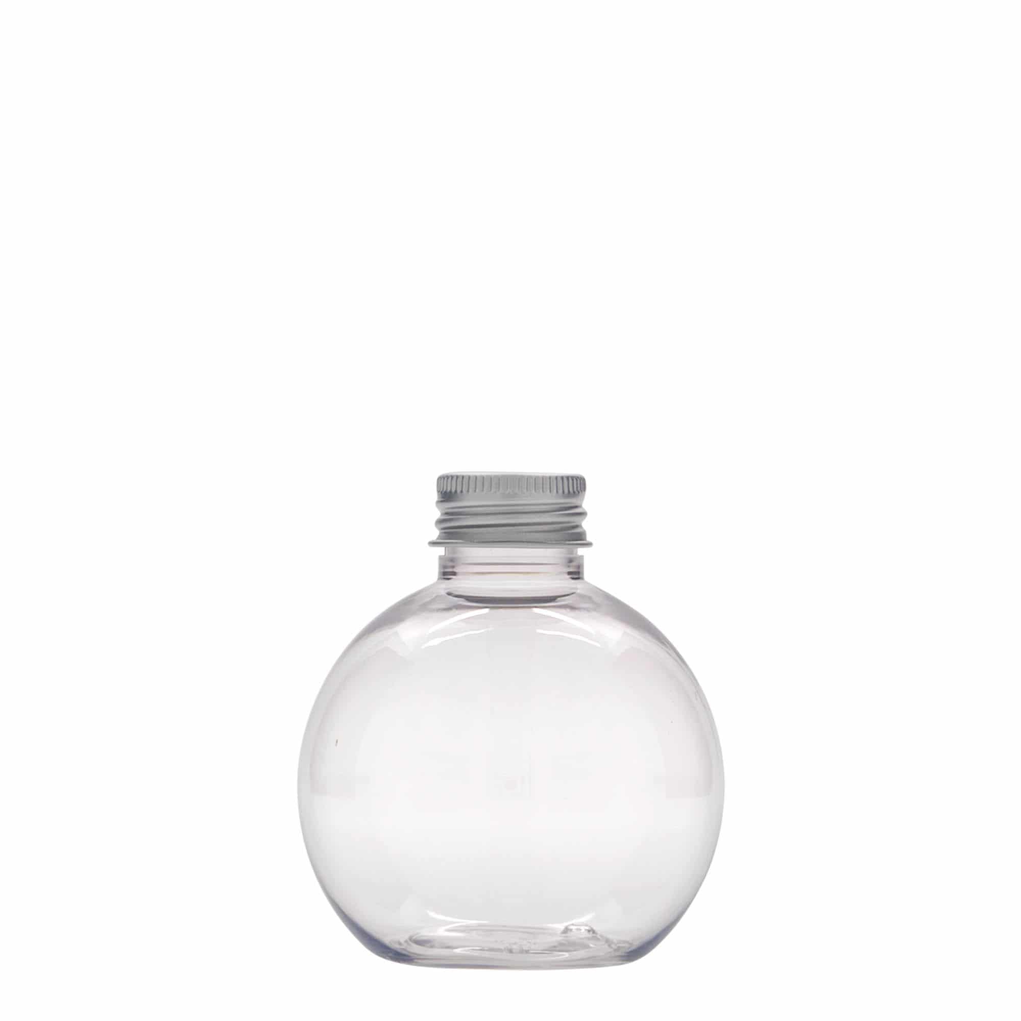 150 ml PET бутилка „Perry“, сферична, пластмасова, затваряне: винтова капачка GPI 24/410 150 ml PET бутилка „Perry“, сферична, пластмасова, затваряне: винтова капачка GPI 24/410