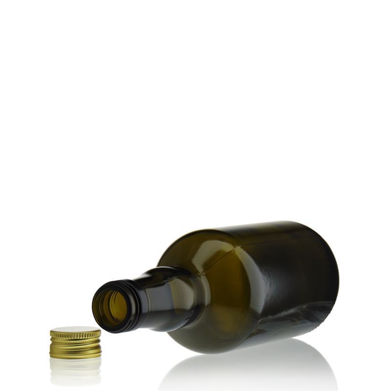 500 ml стъклена бутилка „Olona“, антично зелено, затваряне: капачка PP 31,5