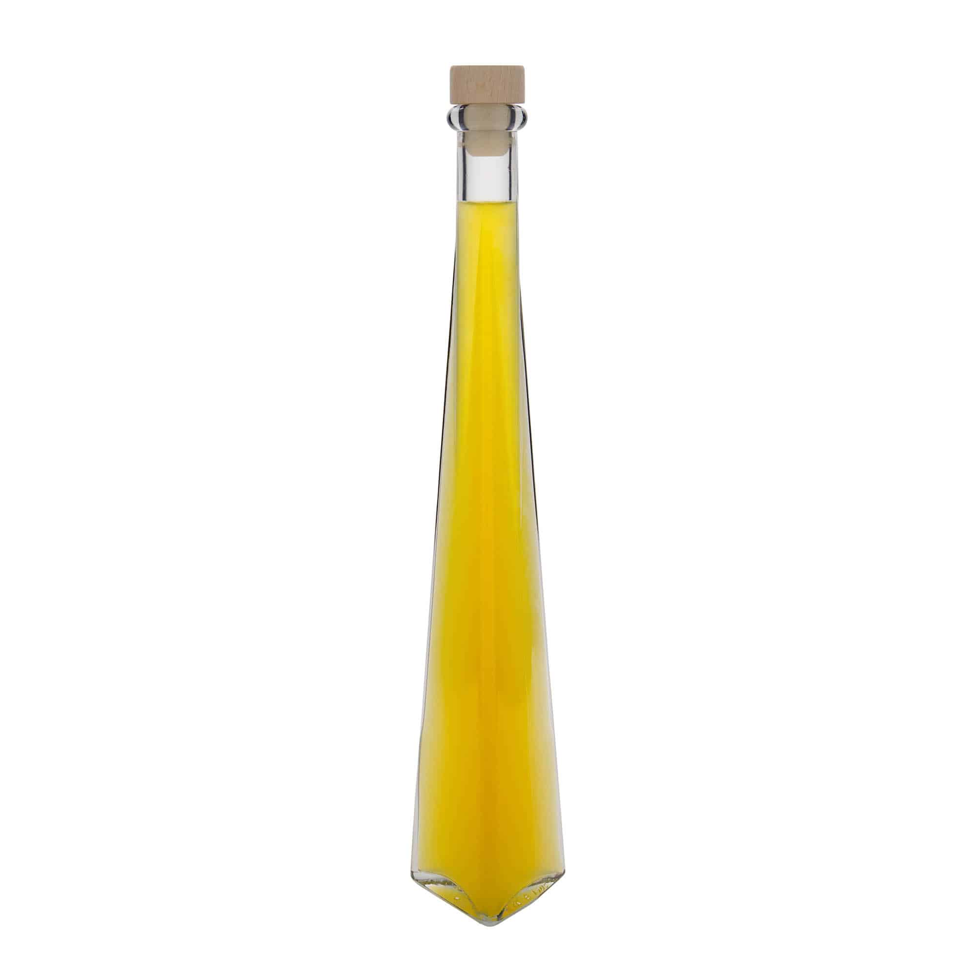 200 ml стъклена бутилка „Dama Triangolore', триъгълна, затваряне: коркова тапа
