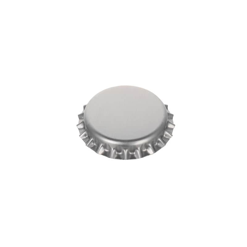Капачка за бутилки 26 mm, метална, сребриста